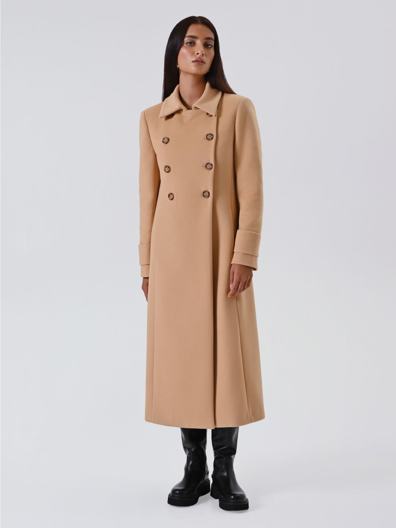 Maxi Cappotto Doppiopetto Cammello in_i7
