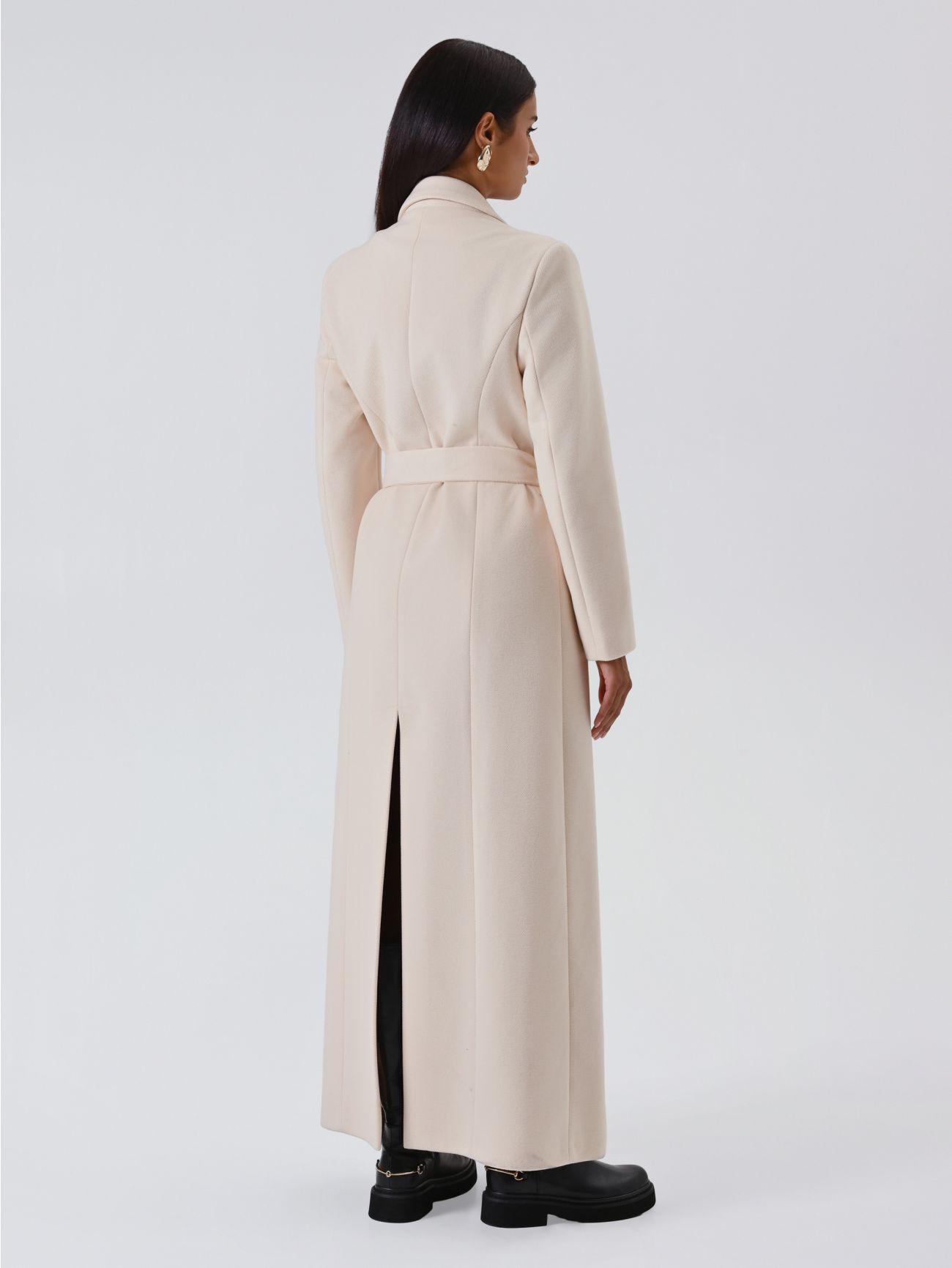 Cappotto Lungo Vestaglia Beige Chiaro det_3