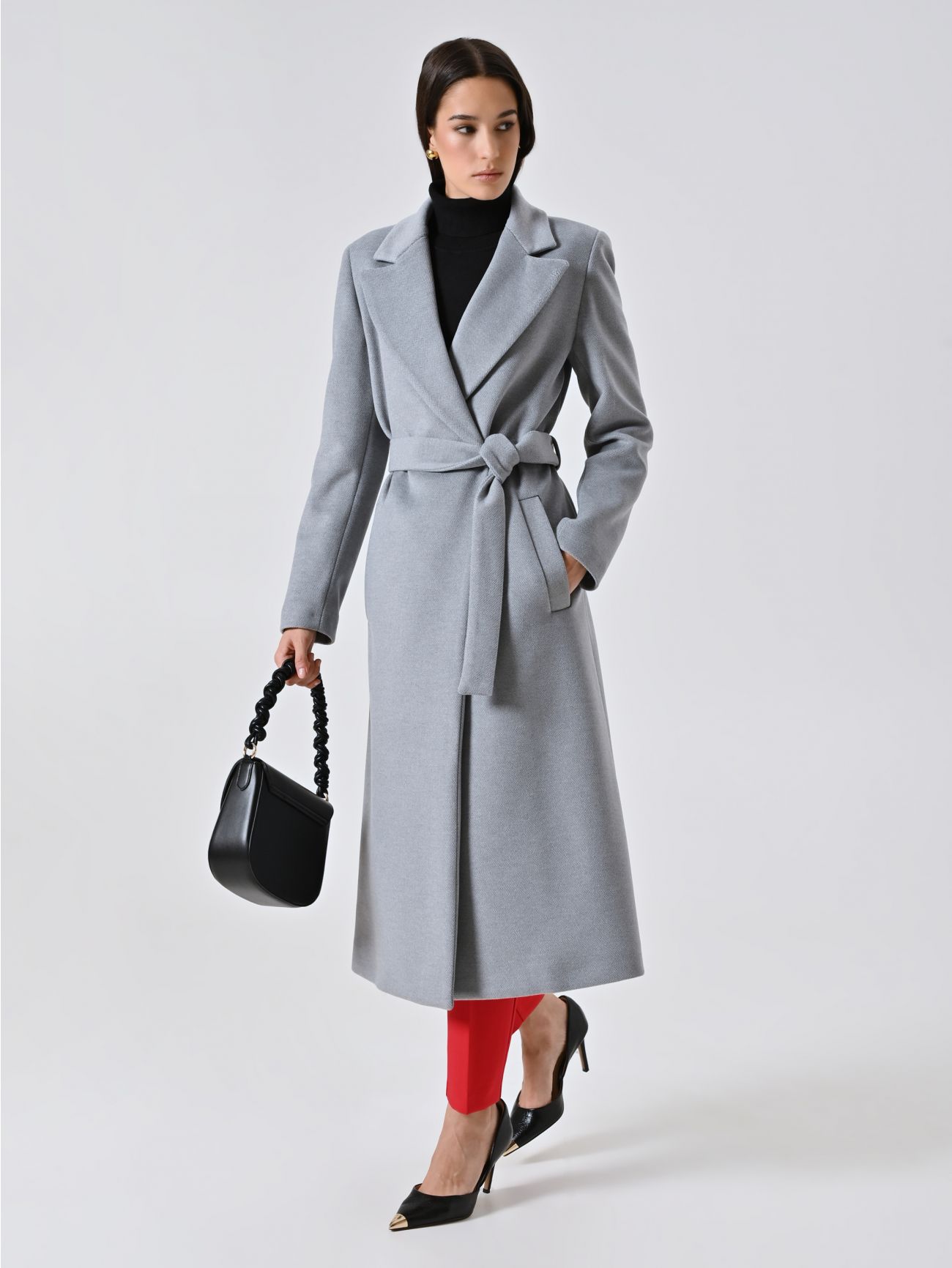 Cappotto Vestaglia Midi Grigio  Rinascimento