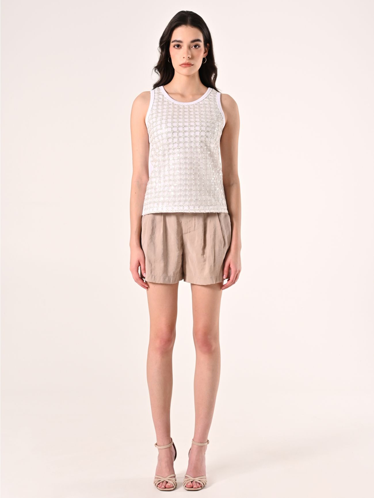 Tanktop mit Tüll, Perlen und Pailletten det_1