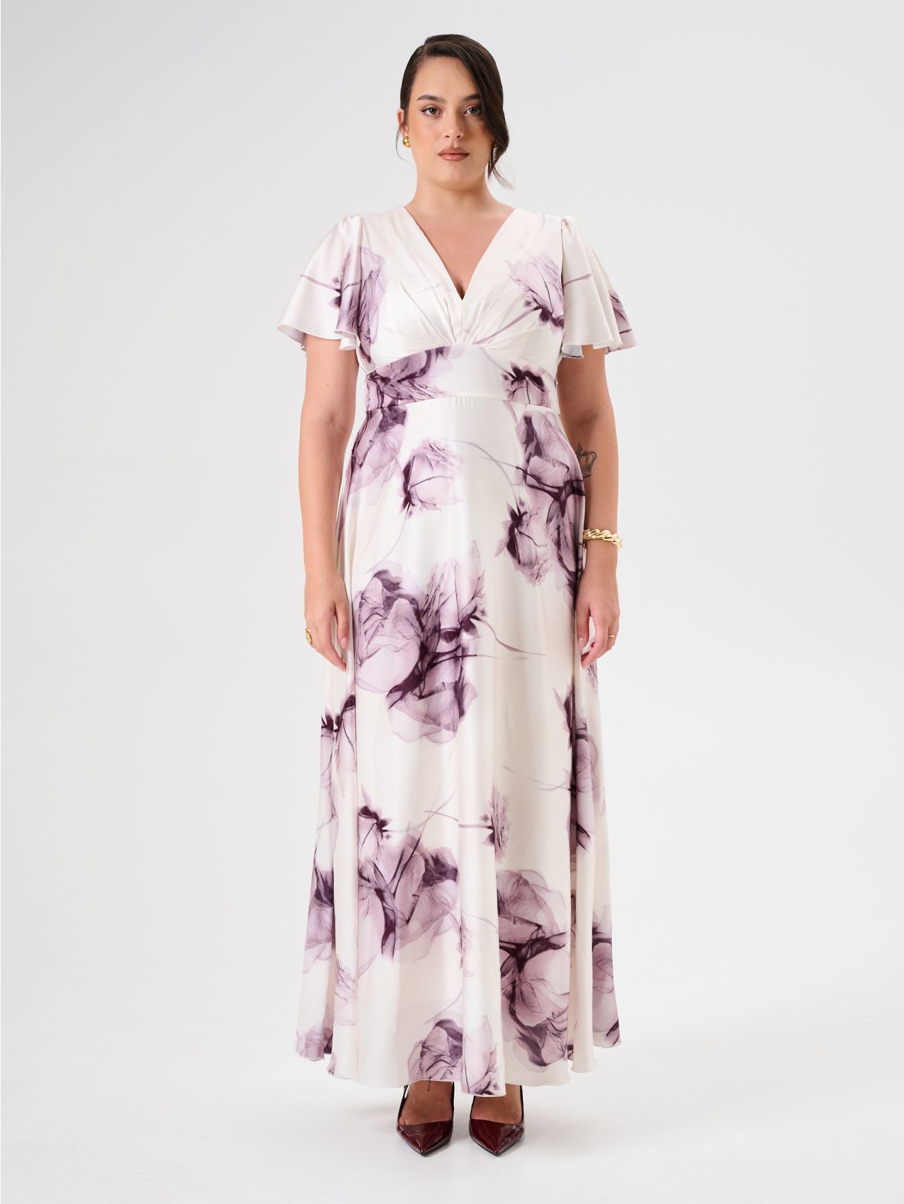 Vestido curvy con estampado floral det_1