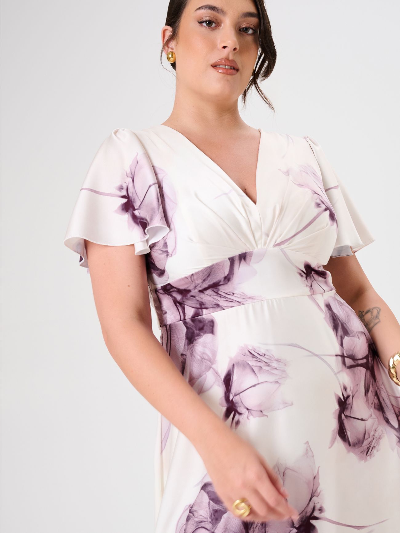 Vestido curvy con estampado floral in_i5