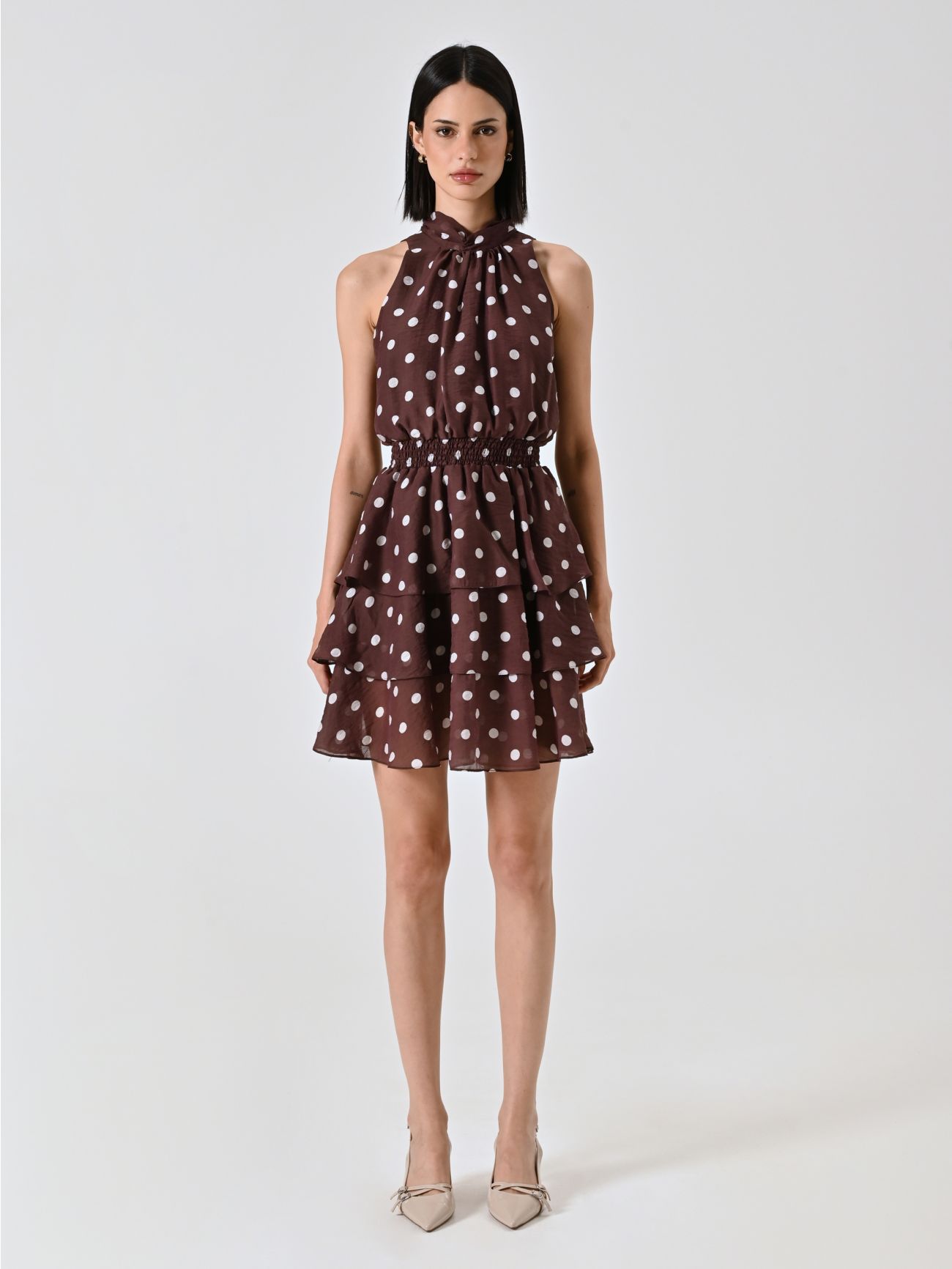 Kleid aus Musselin mit Punkten det_1