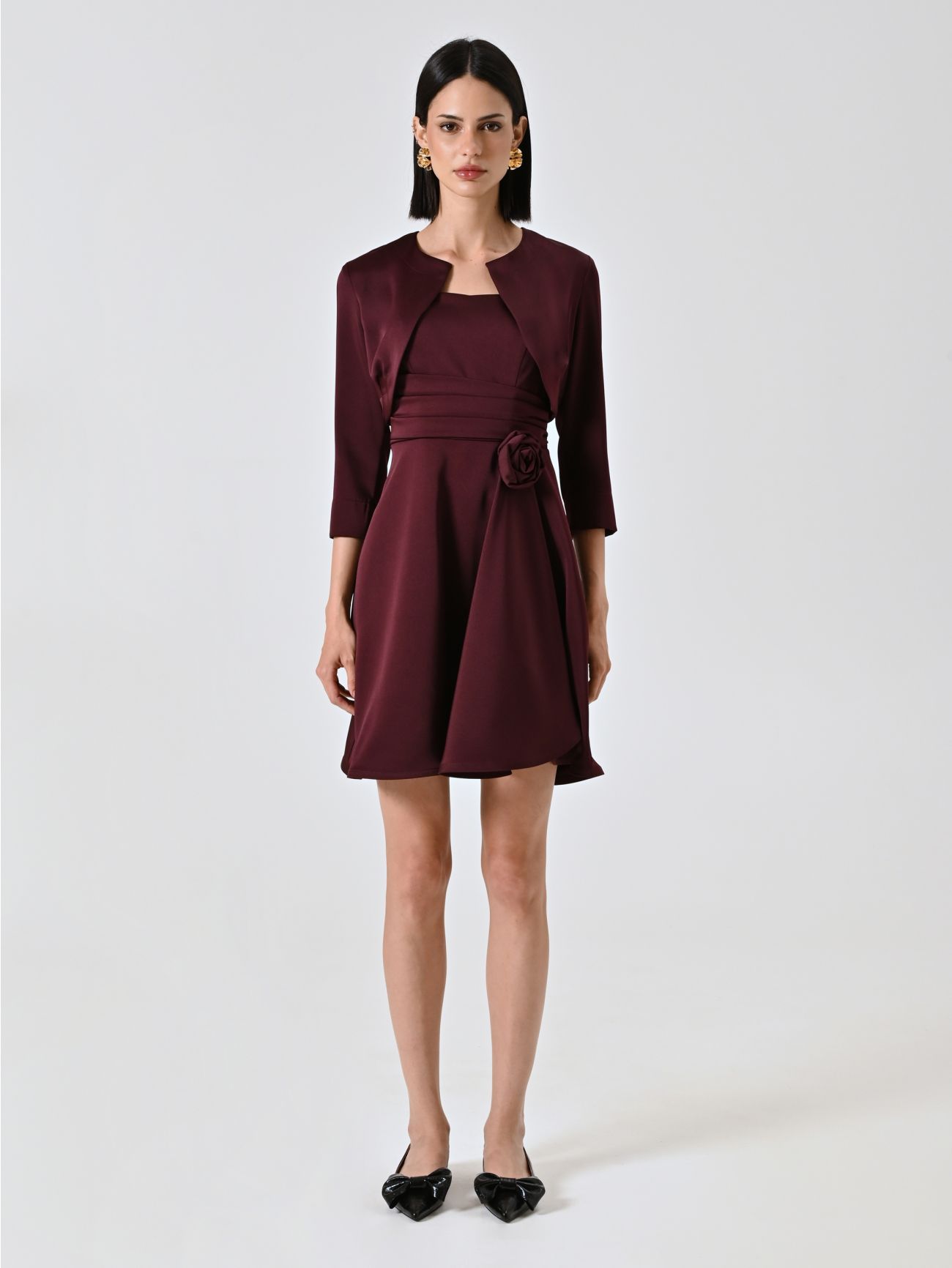 Burgundy Open Shrug det_1