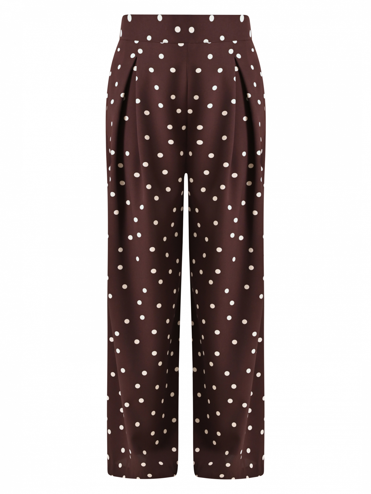 Pantaloni Marroni con Pois Bianchi det_4