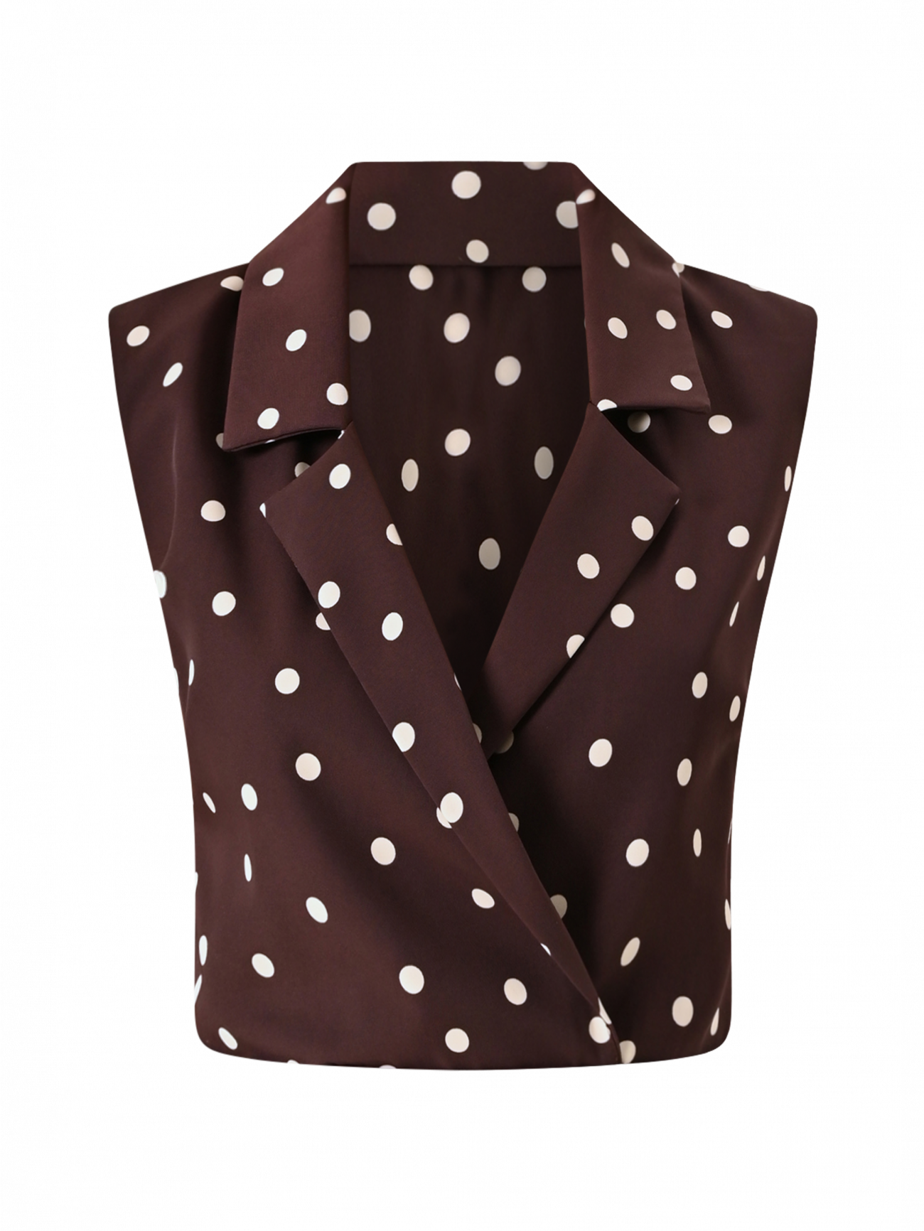 Brown Top with White Polka Dots det_4