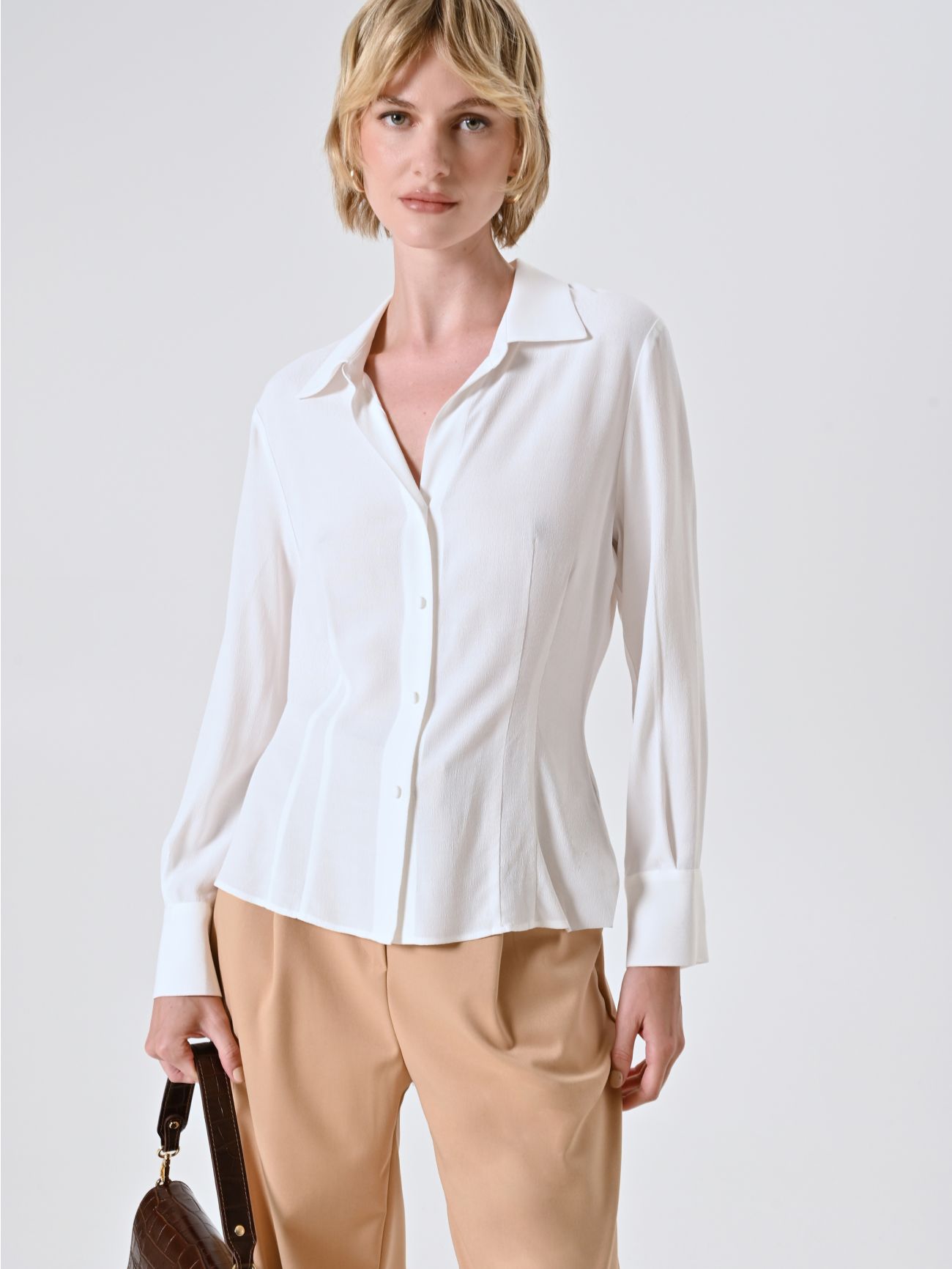 Chemise blanche en crêpe de viscose sp_e1