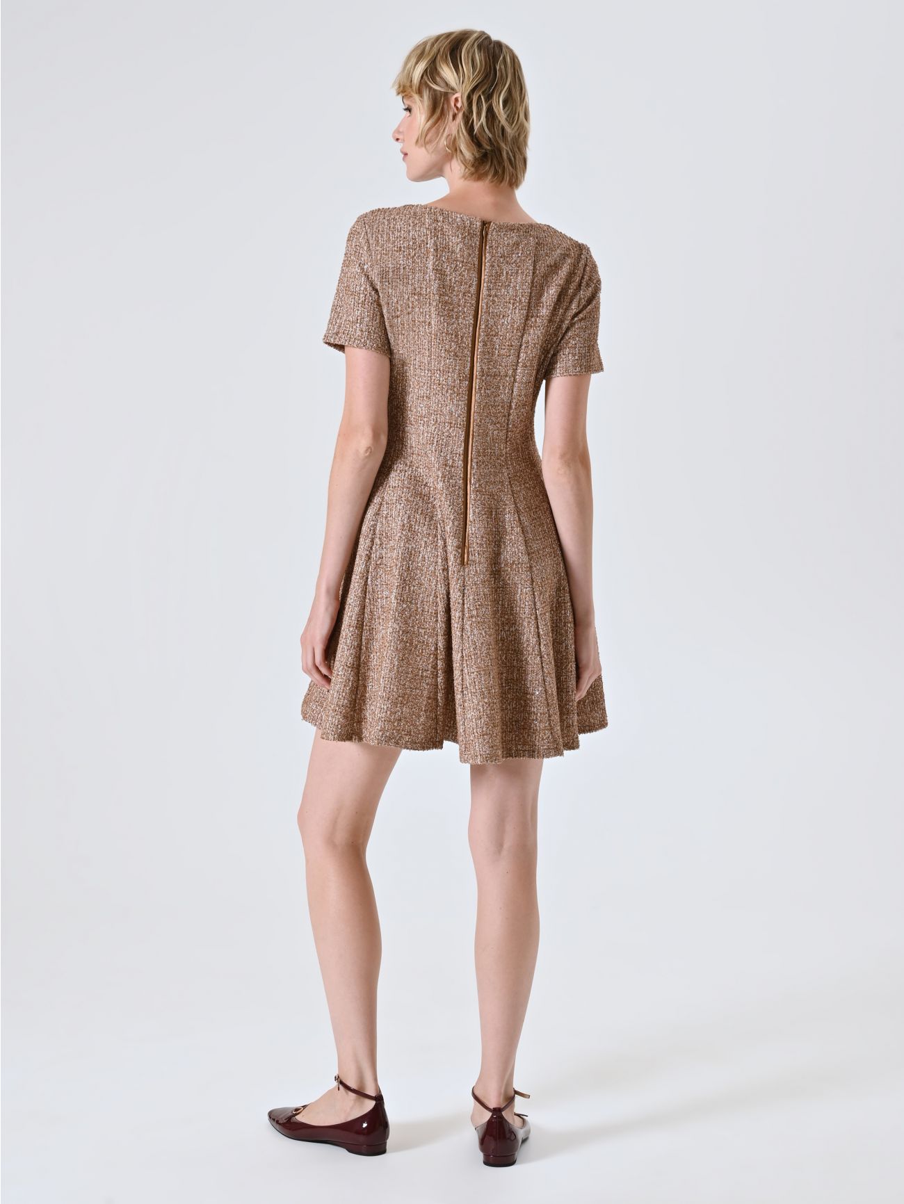 Robe en tweed camel det_3