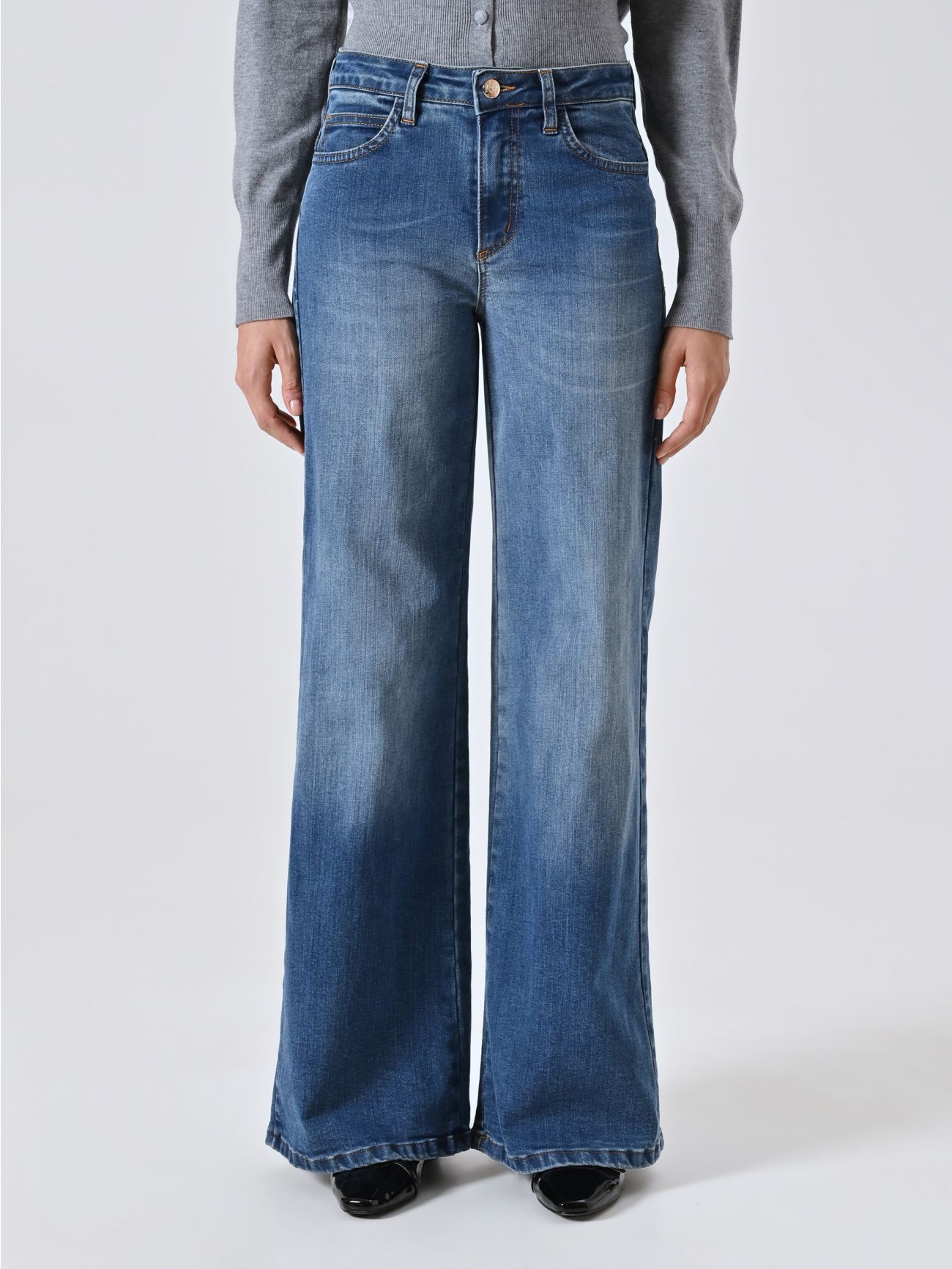 Jeans Palazzo Bootcut Lavaggio Medio det_2