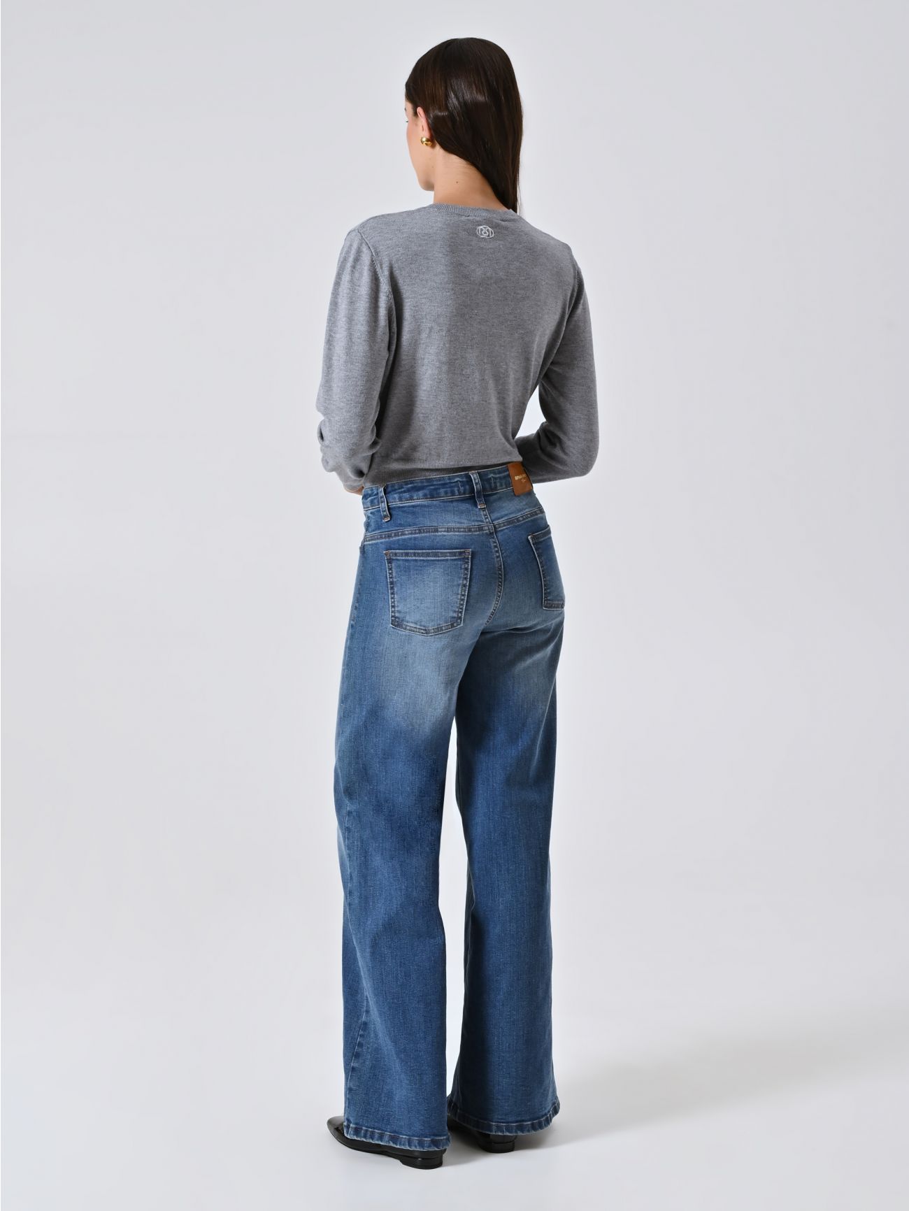 Jeans Palazzo Bootcut Lavaggio Medio det_3