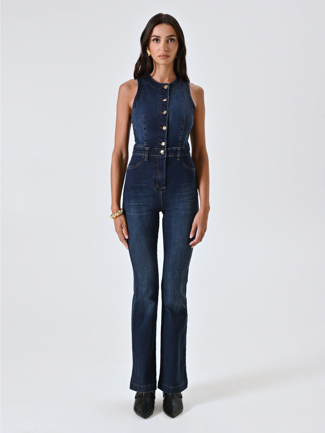 Tuta Flared in Denim det_1
