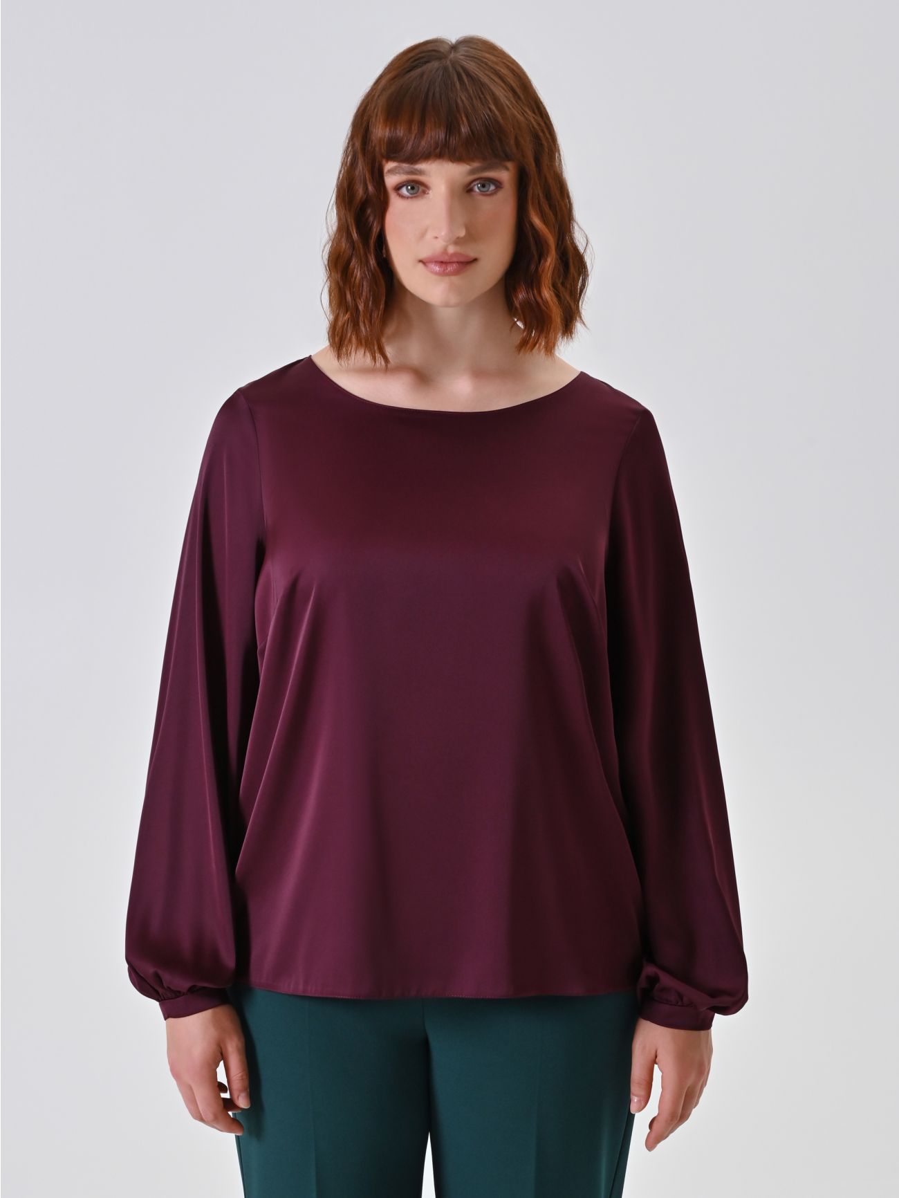 Blusa Curvy in Raso Bordeaux det_2