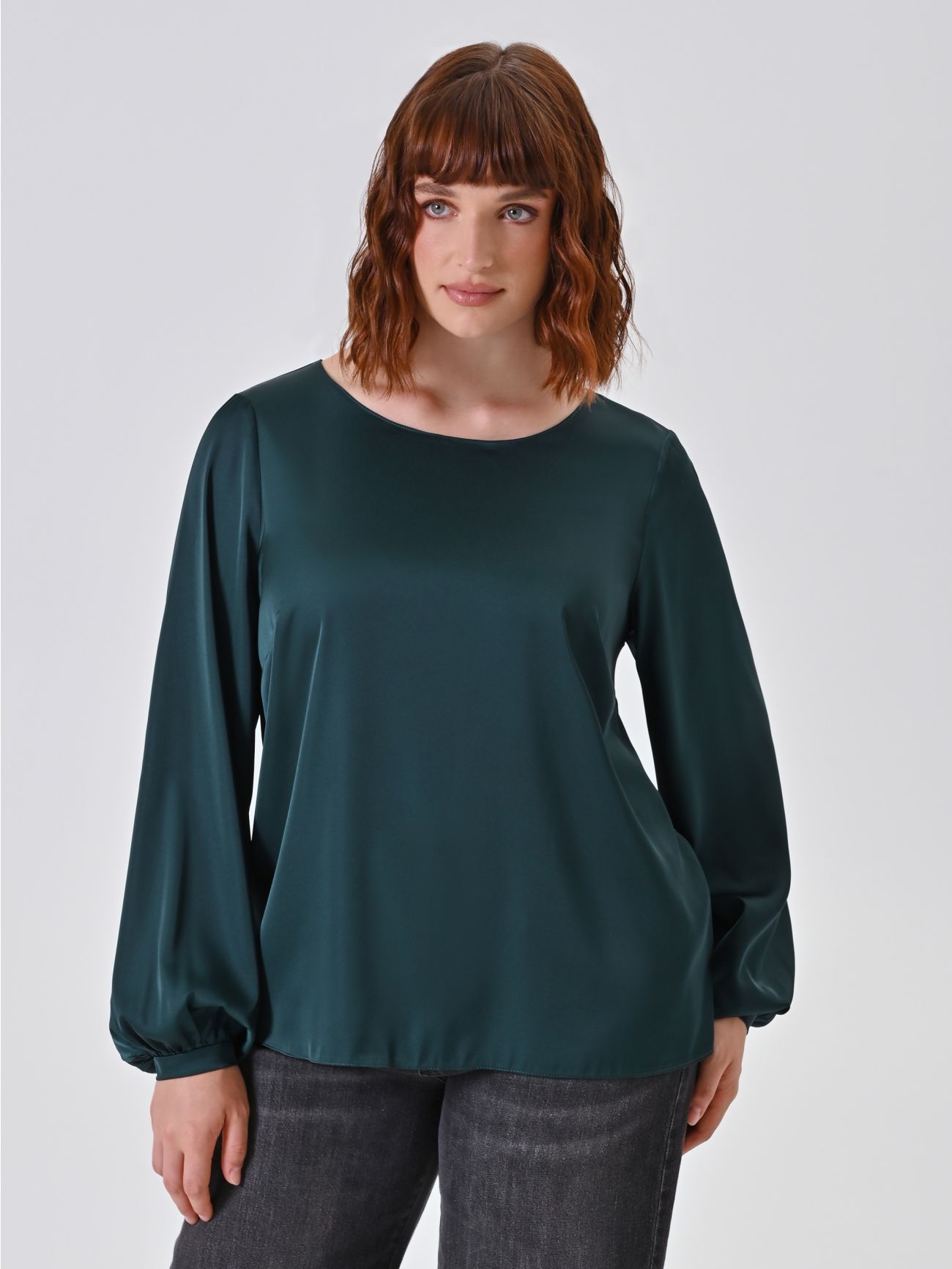 Blusa Curvy in Raso Verde in_i7