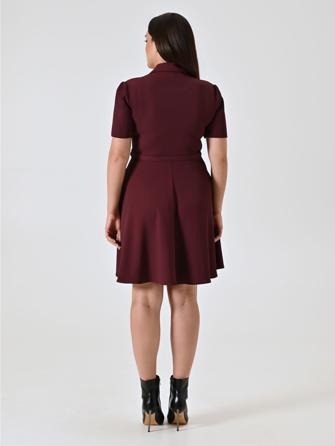 Abito Curvy con Zip e Colletto Bordeaux det_3