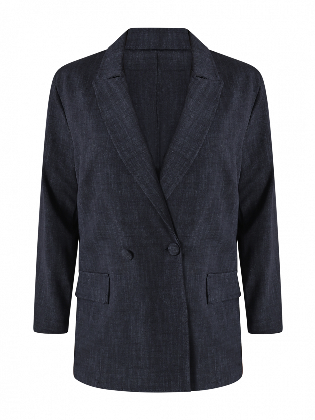 Curvy Denim-Effect Jacket in Slub Milano Stitch det_4