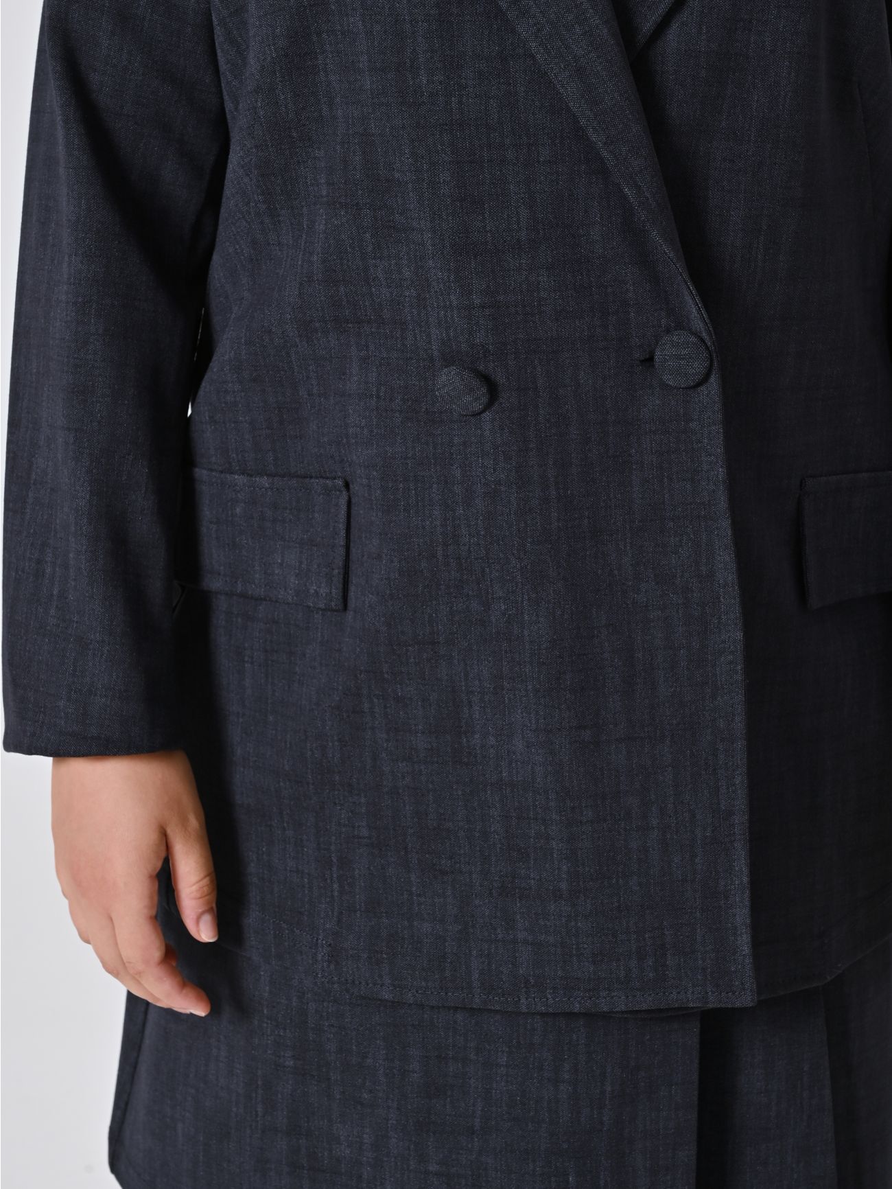 Chaqueta curvy en punto milano flamé efecto denim in_i5