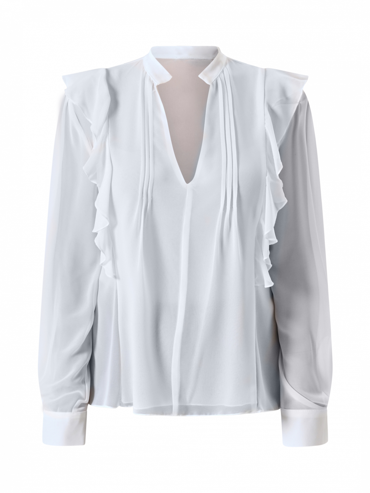 Blusa Bianca Curvy con Rouches det_4
