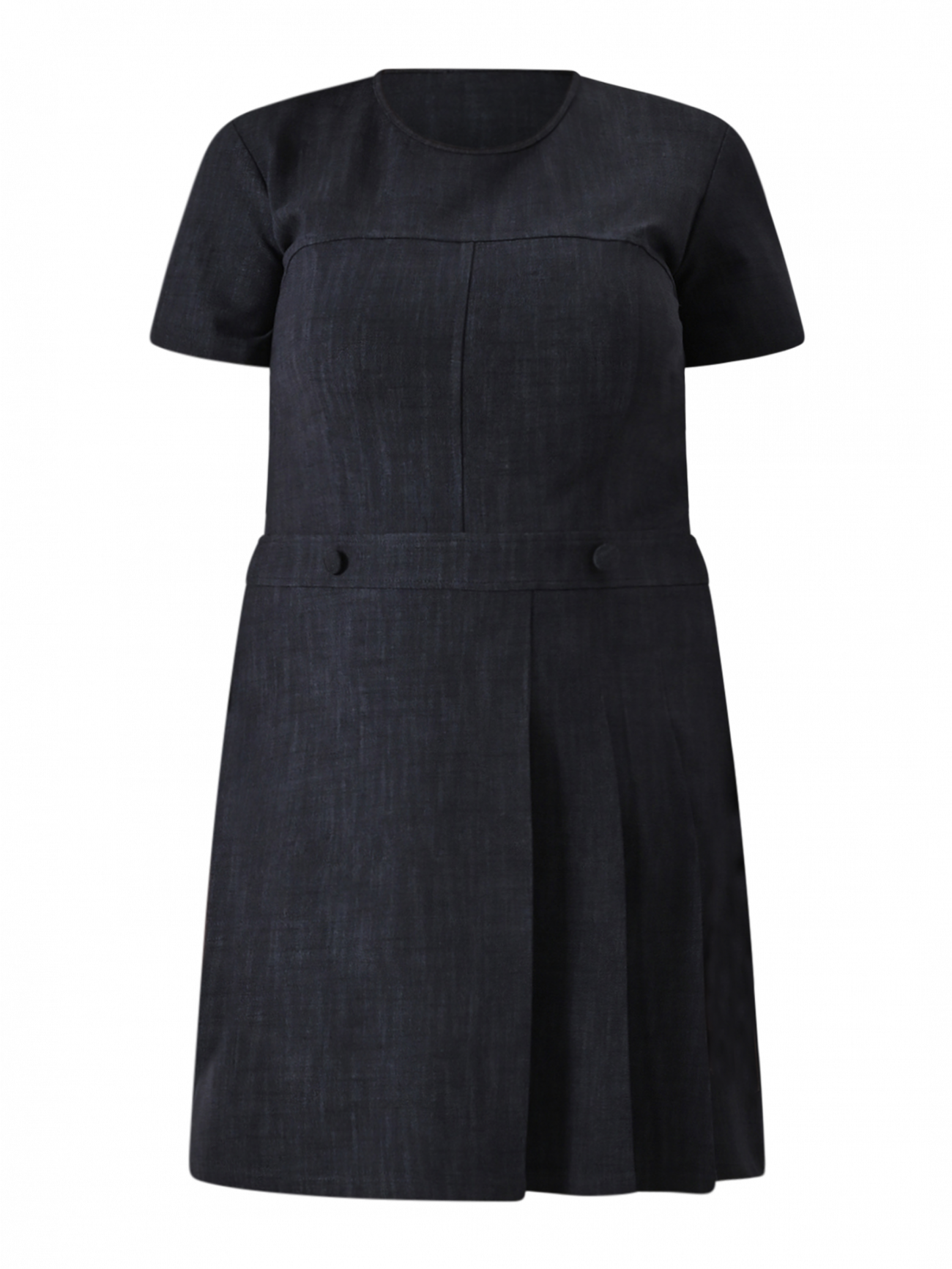 Vestido de tubo curvy en punto milano flamé efecto denim det_4