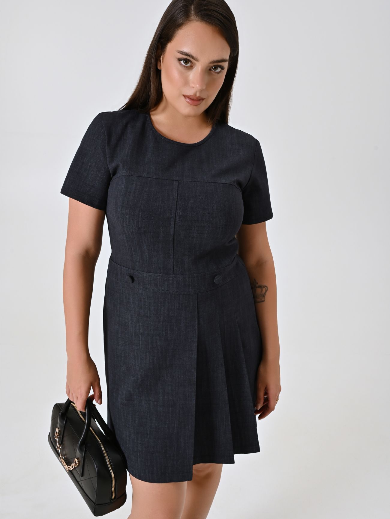 Tubino Punto Milano Fammato Curvy effetto Denim sp_e1