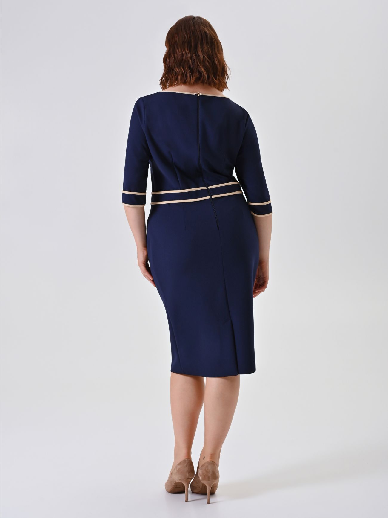 Curvy Marinière Piped Sheath Dress det_3