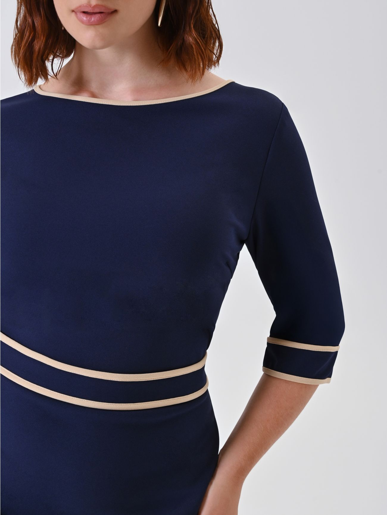 Curvy Marinière Piped Sheath Dress in_i5