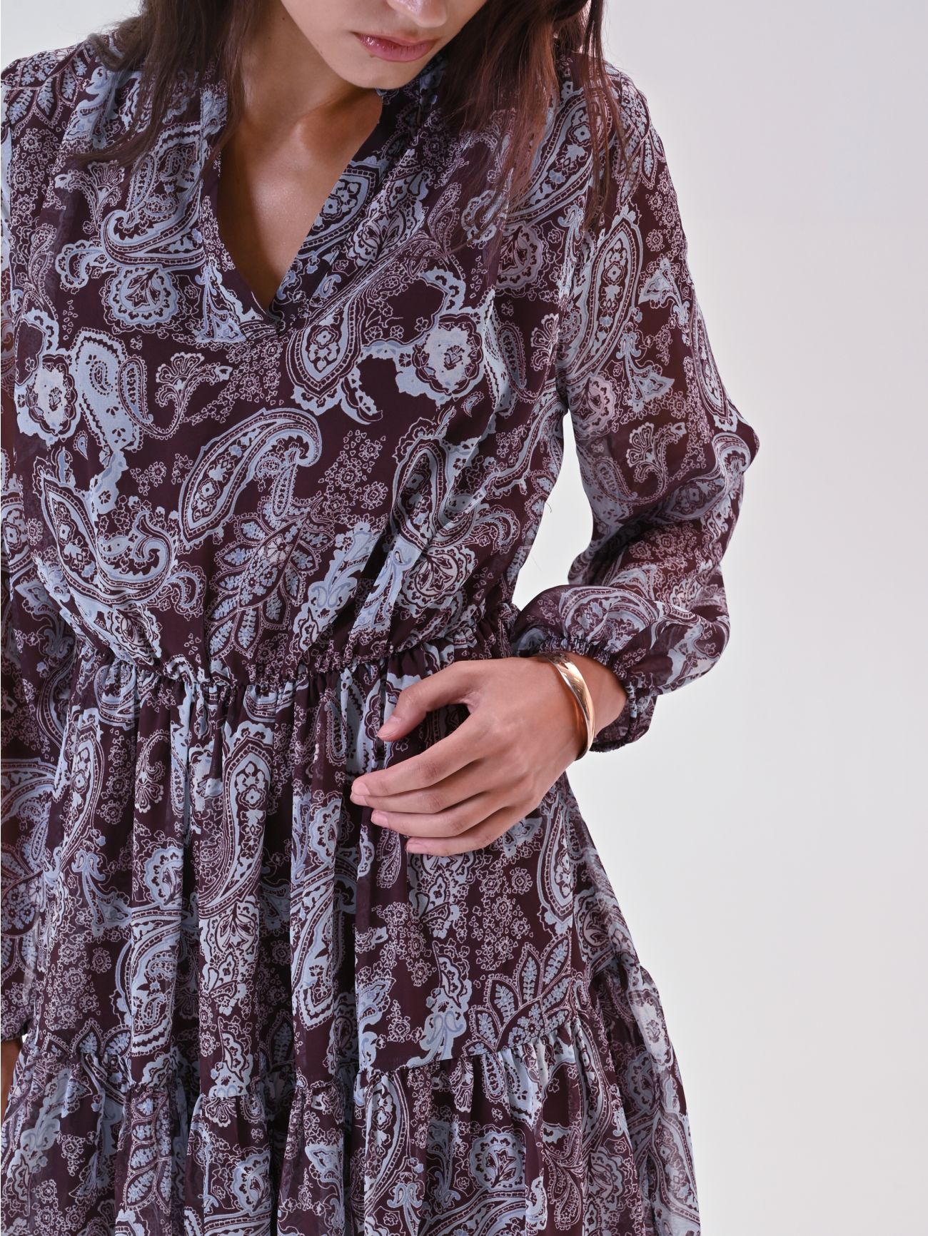 Robe à volants imprimée cachemire in_i5