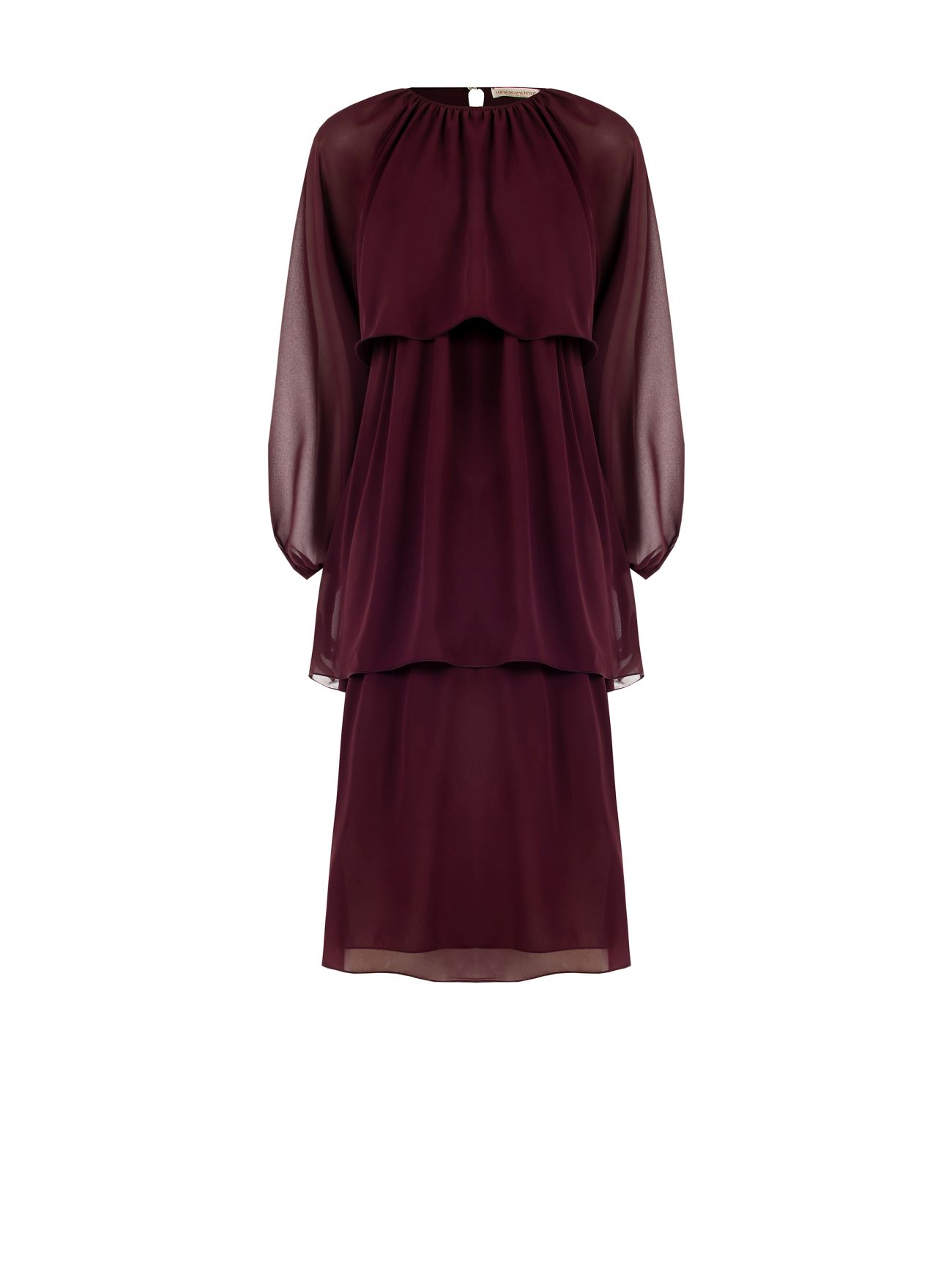 Bordeaux Ruffled Dress det_4