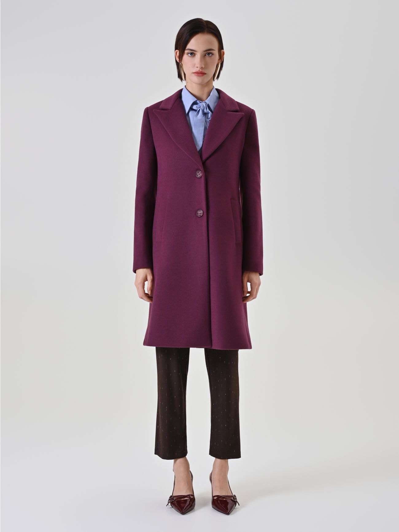 Cappotto monopetto bordeaux rosso det_1