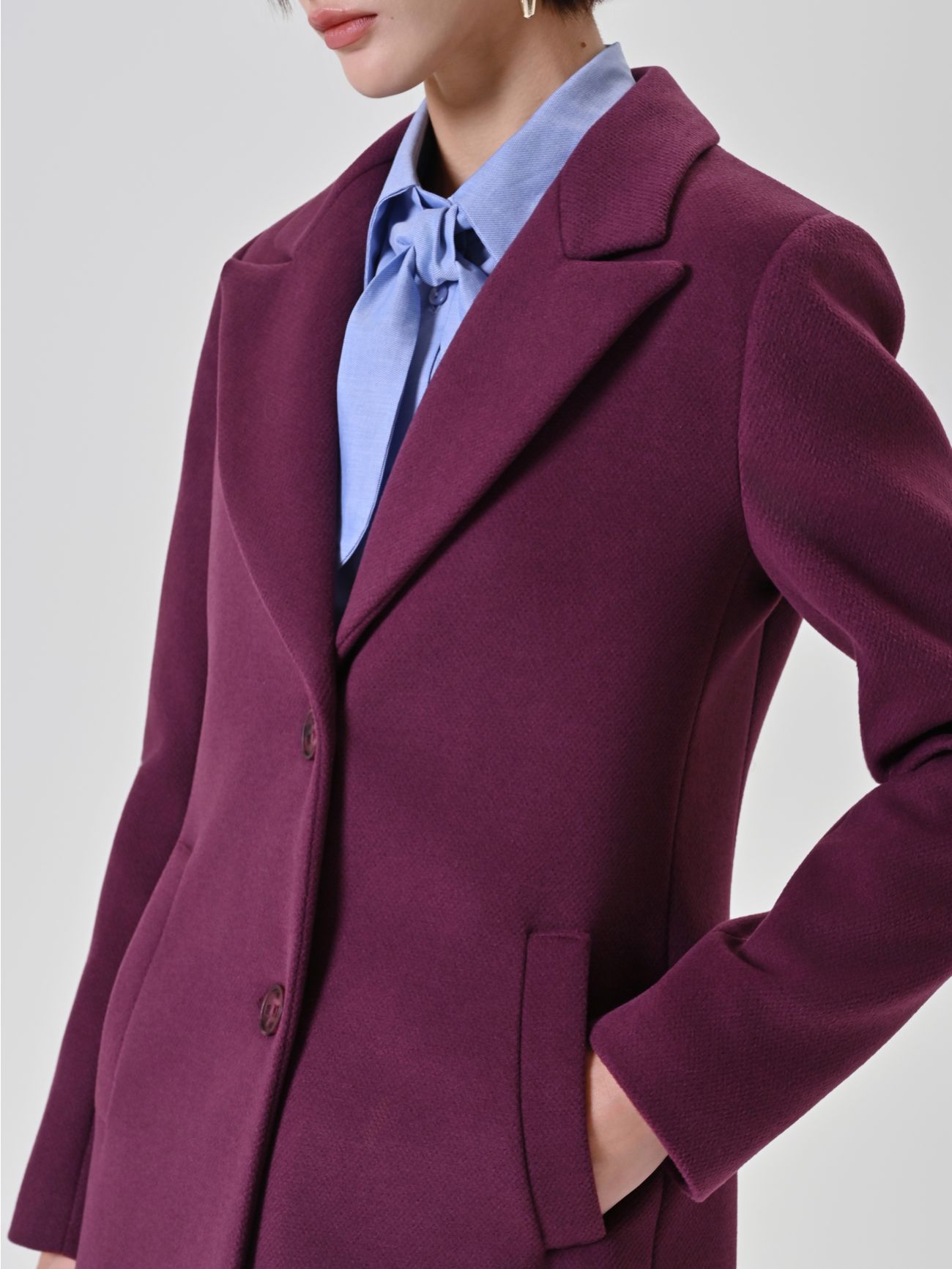Cappotto monopetto bordeaux rosso in_i5