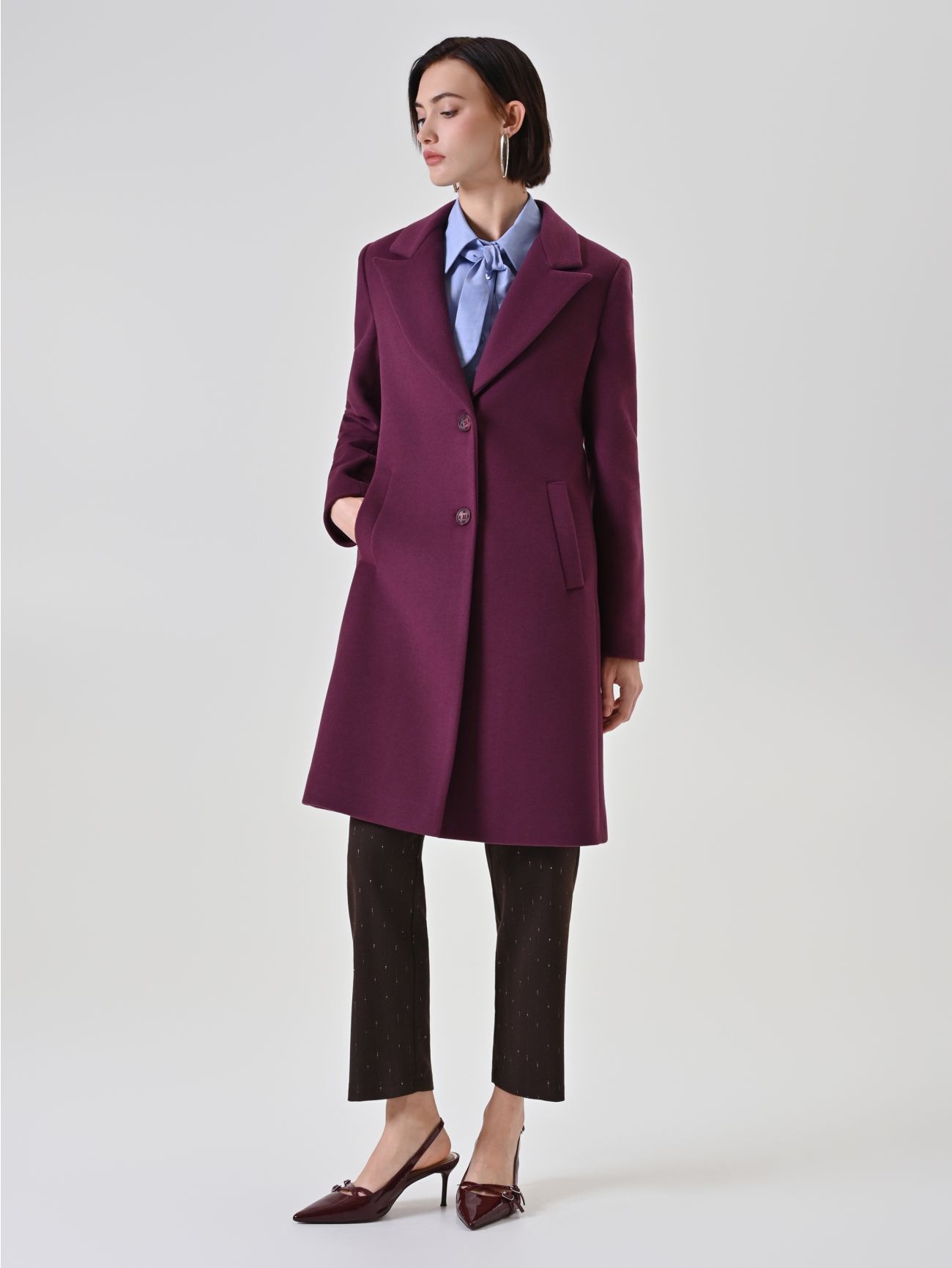Cappotto monopetto bordeaux rosso in_i7