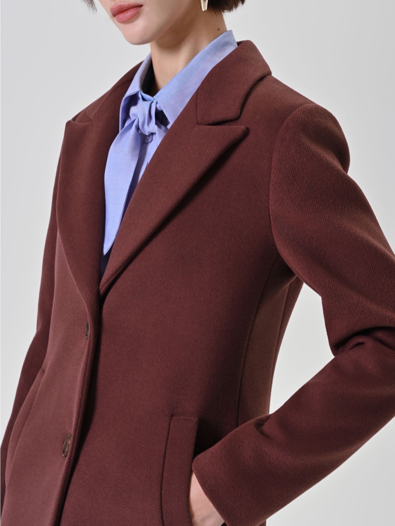 Cappotto monopetto marrone cioccolato  in_i5