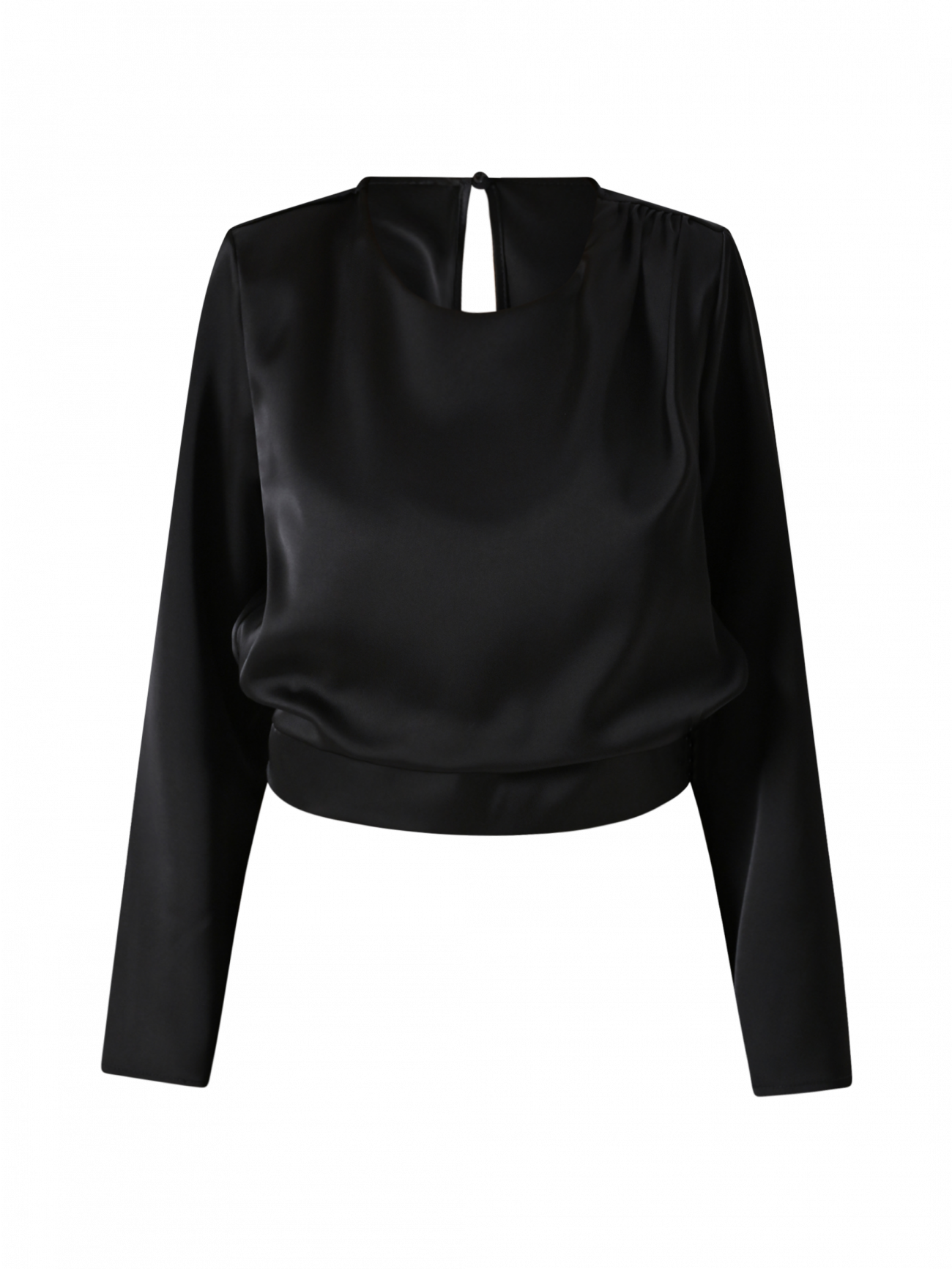 Blusa Nera con Spalline in Raso 6 Rinascimento Blusa Nera con Spalline in Raso det_4