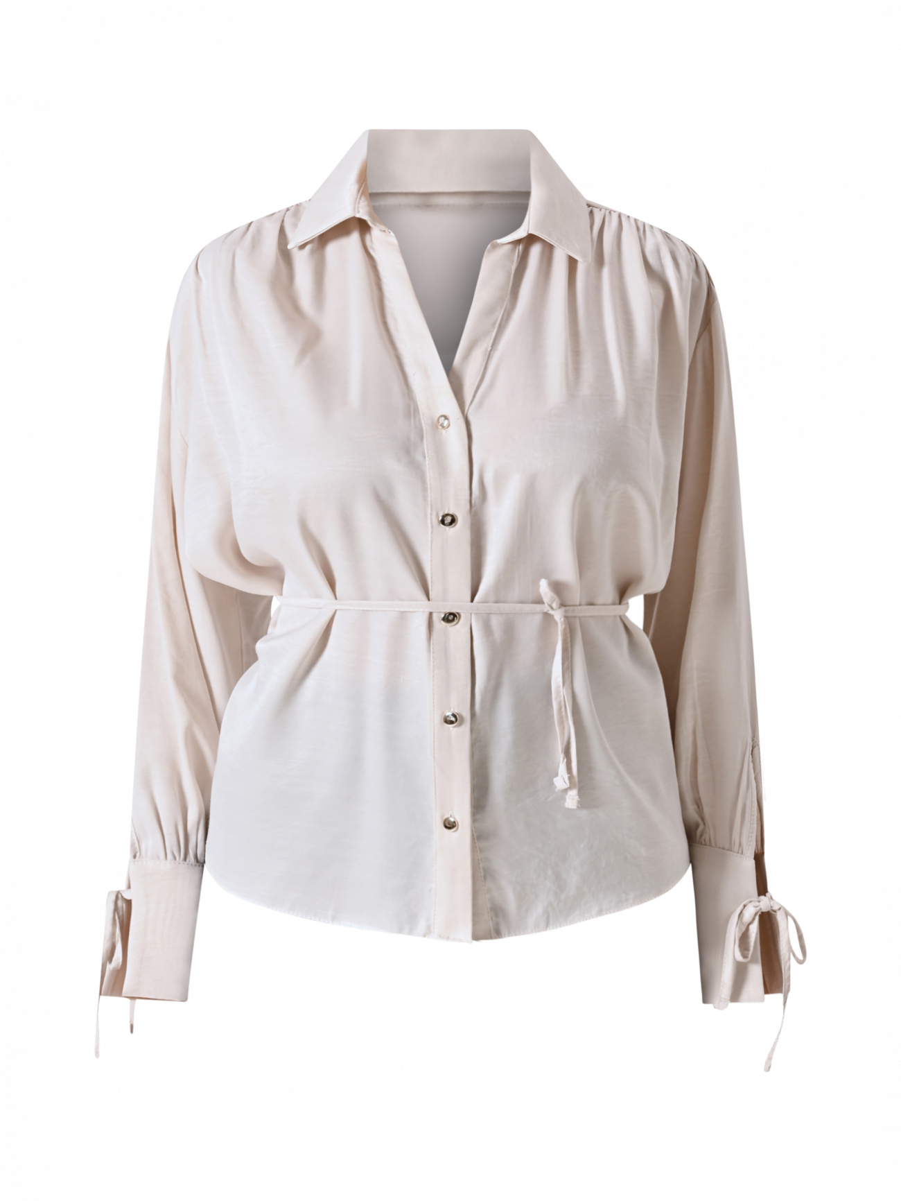 Beige Bluse mit Bändern 6 Rinascimento Beige Bluse mit Bändern det_4