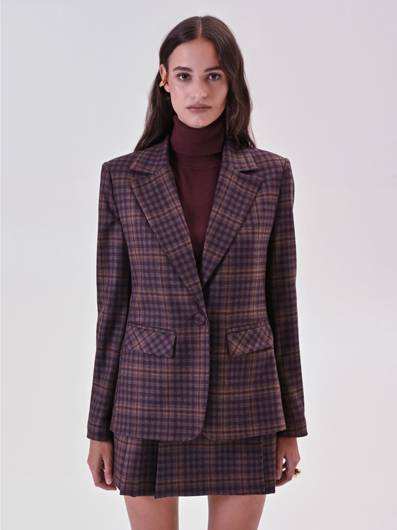 Giacca Check Bordeaux det_2