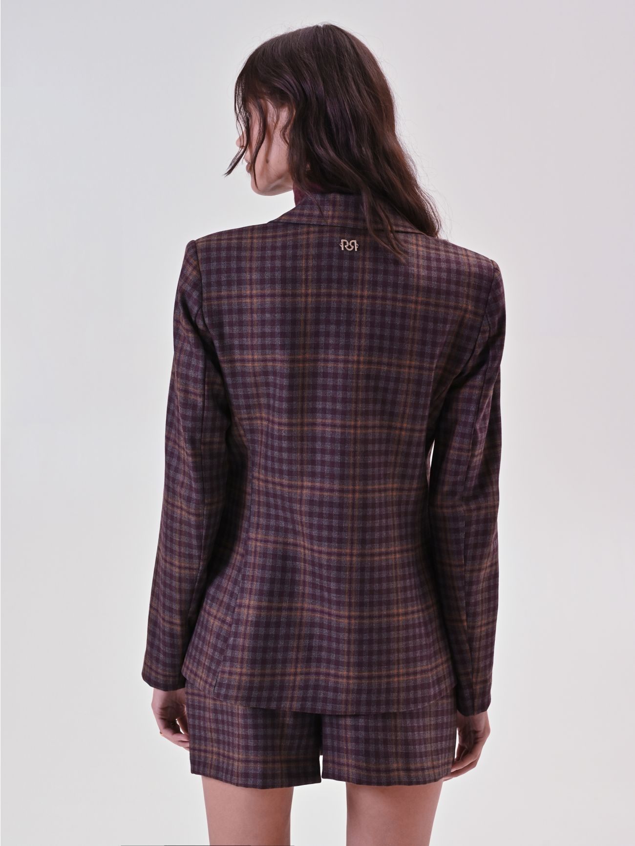 Giacca Check Bordeaux det_3