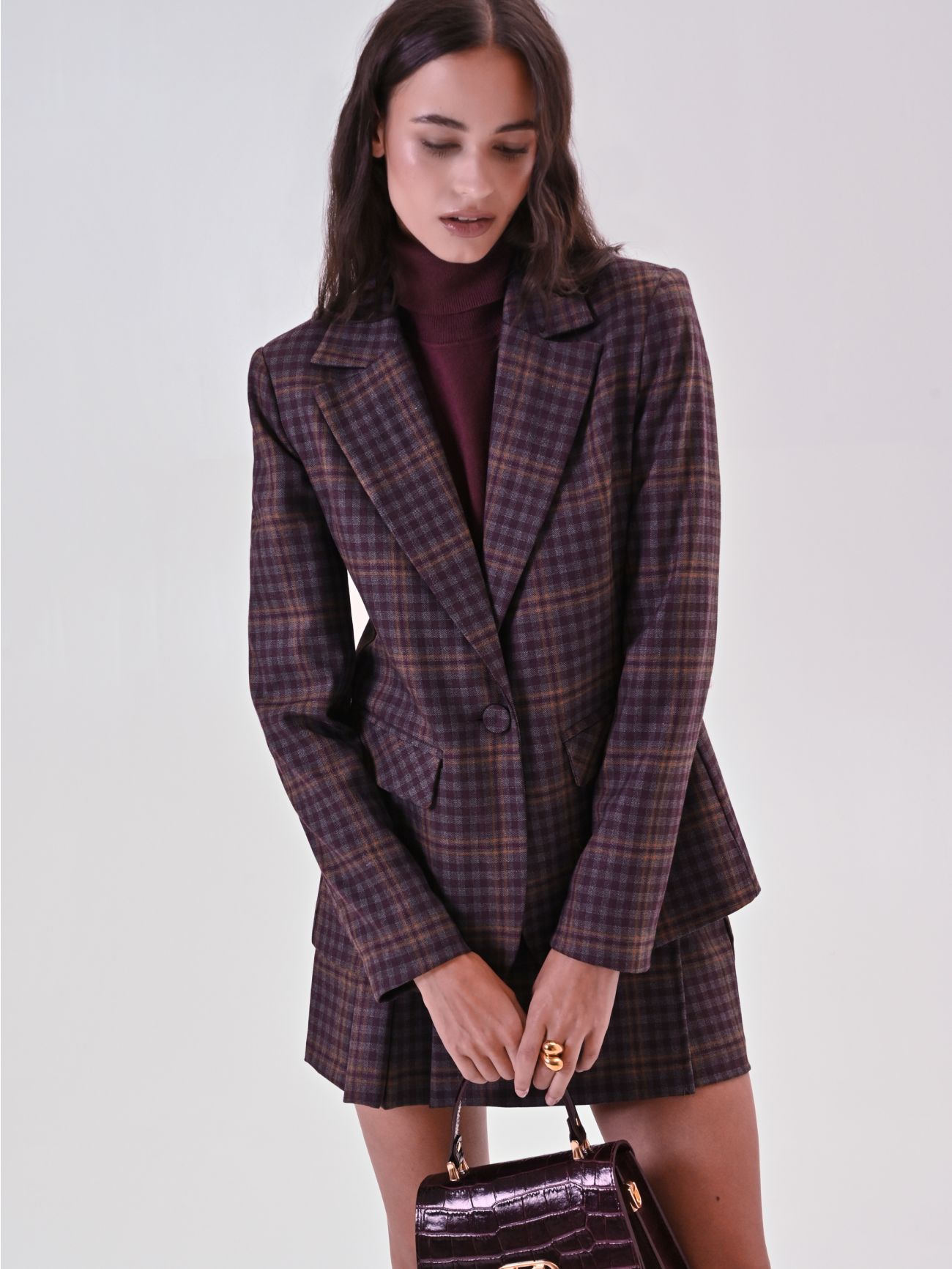 Giacca Check Bordeaux  Rinascimento