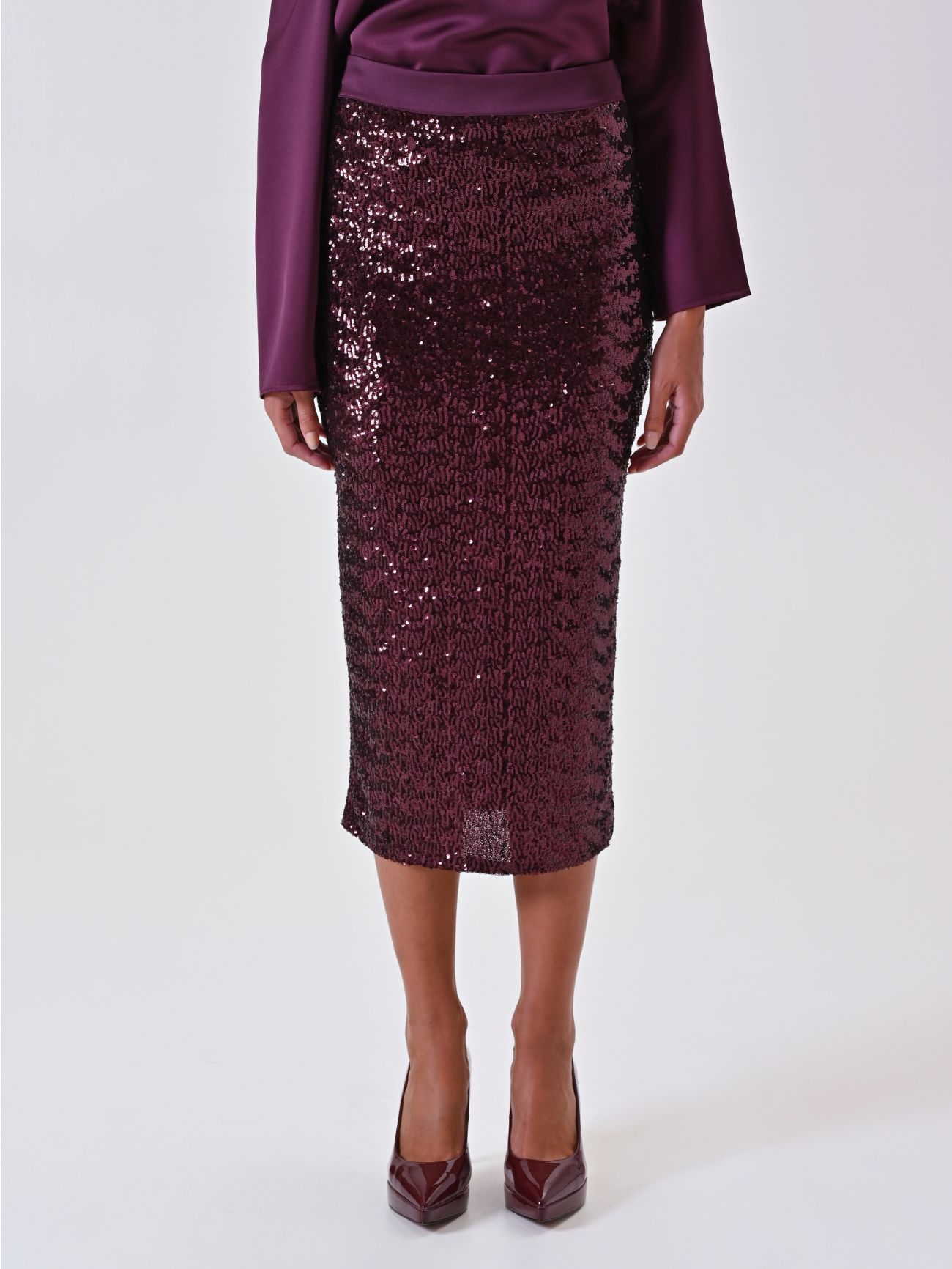Burgundy Sequin Skirt det_2