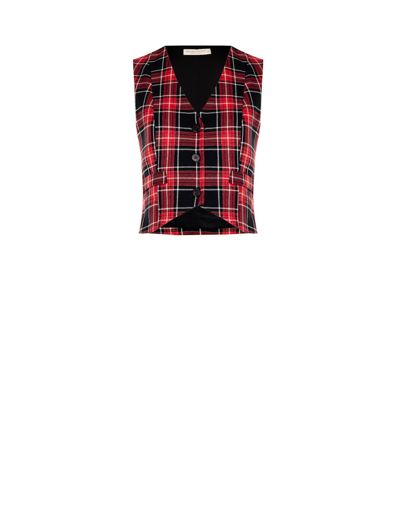 Gilet Rosso in Check Lurex det_4