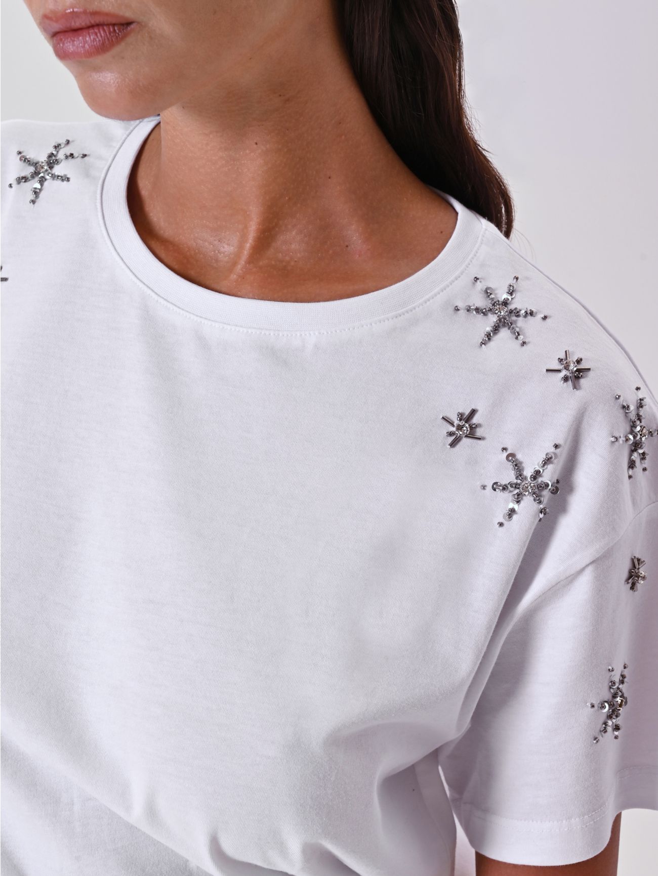 T-Shirt Bianca Strass in_i5
