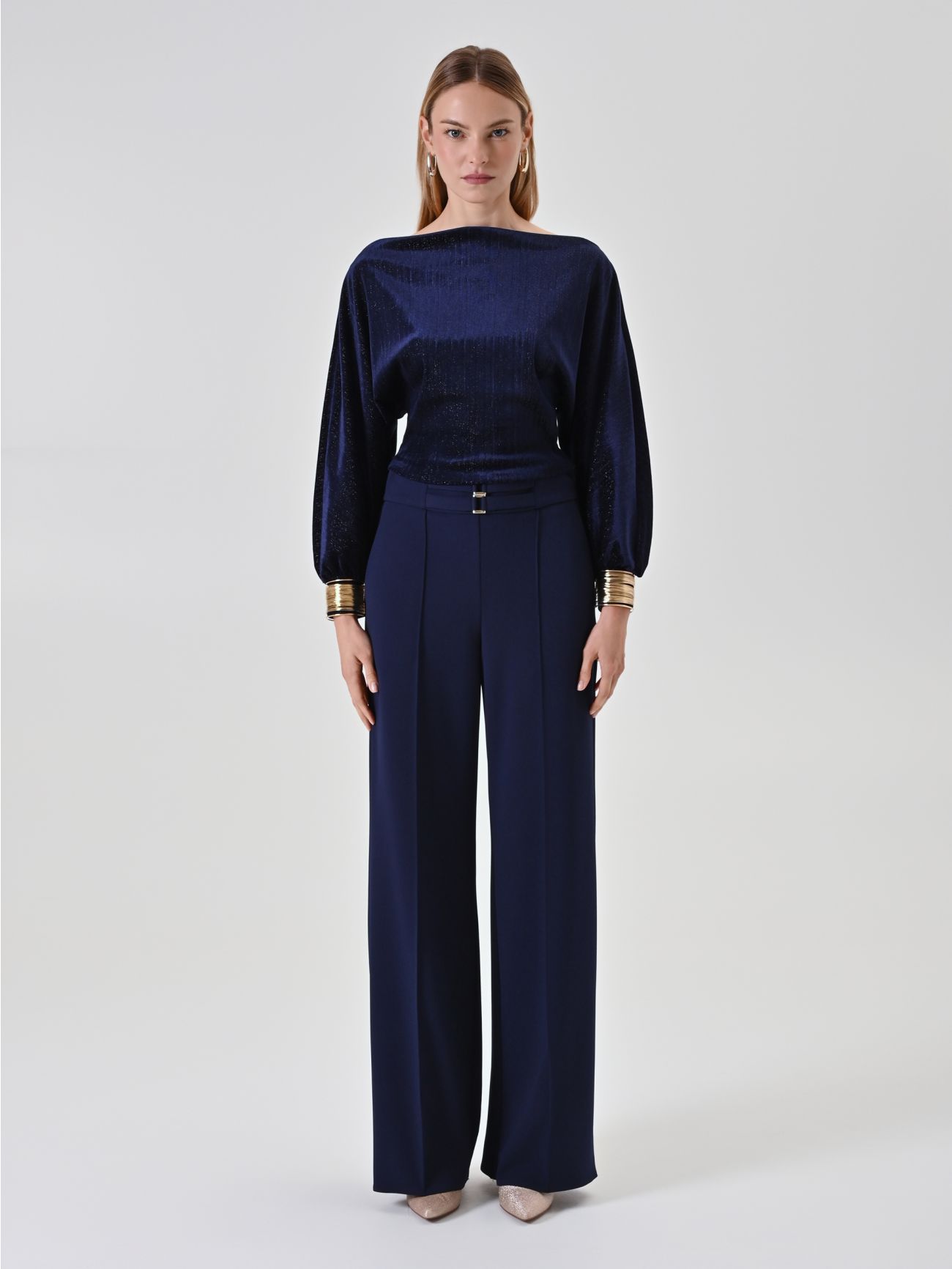 Lurex-Bluse mit Puffärmeln det_1