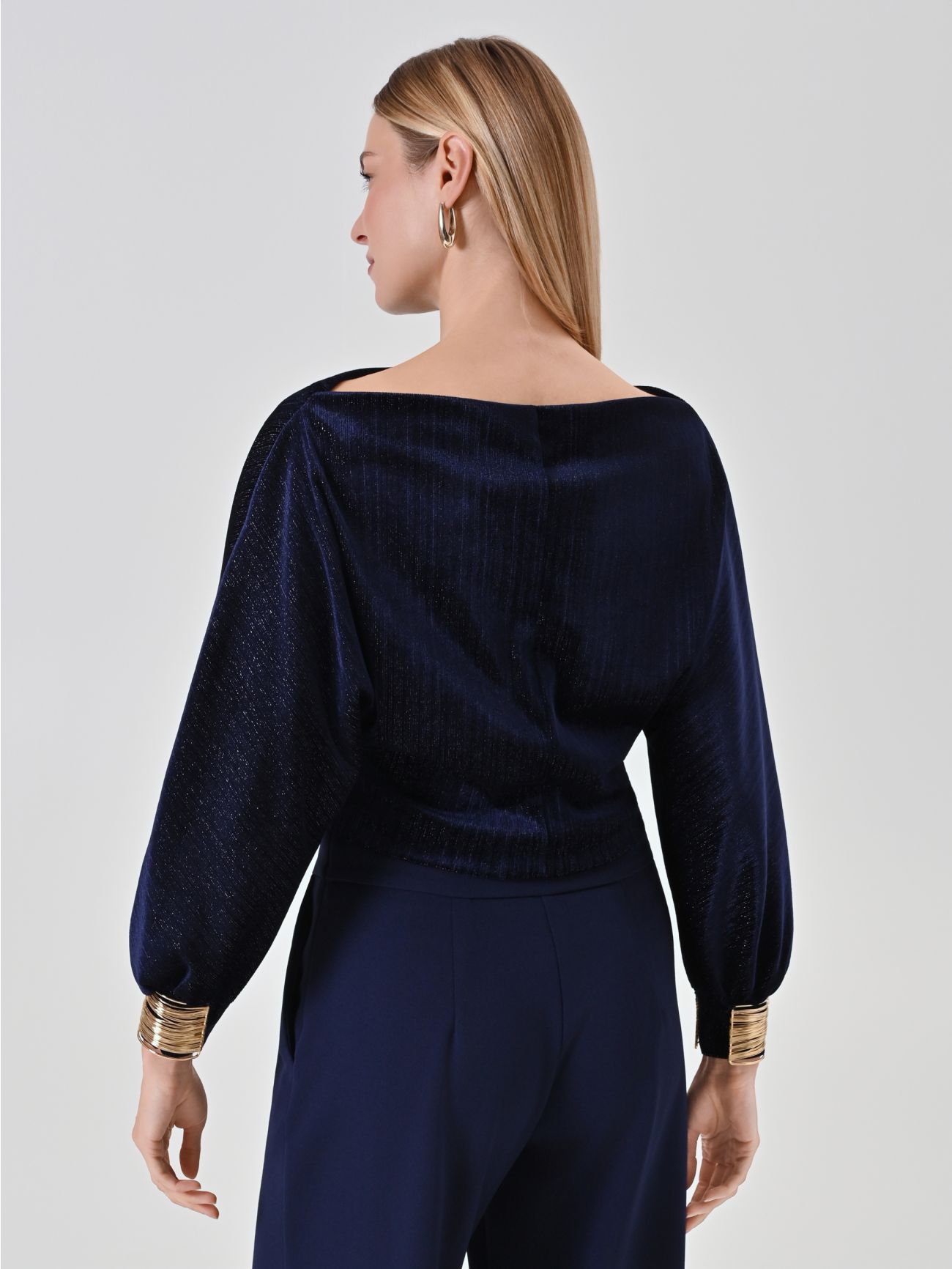 Lurex-Bluse mit Puffärmeln det_3