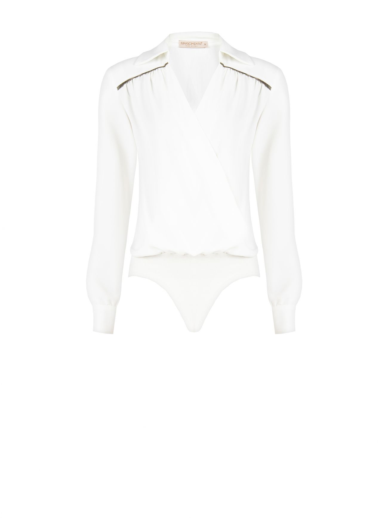 Biała bluzka z błyszczącymi detalami det_4