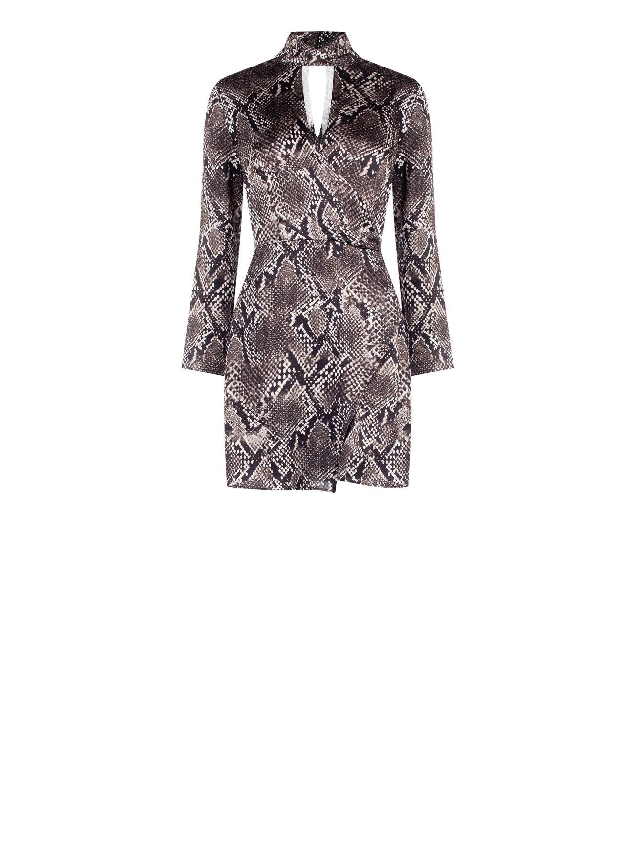 Robe drapée à imprimé python det_4