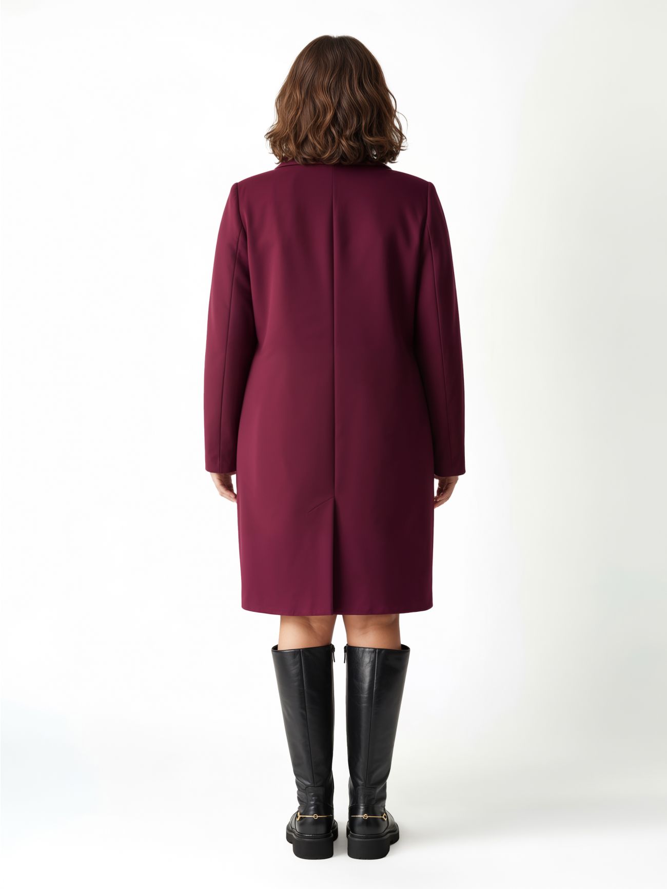 Manteau Curvy à simple boutonnage bordeaux det_2