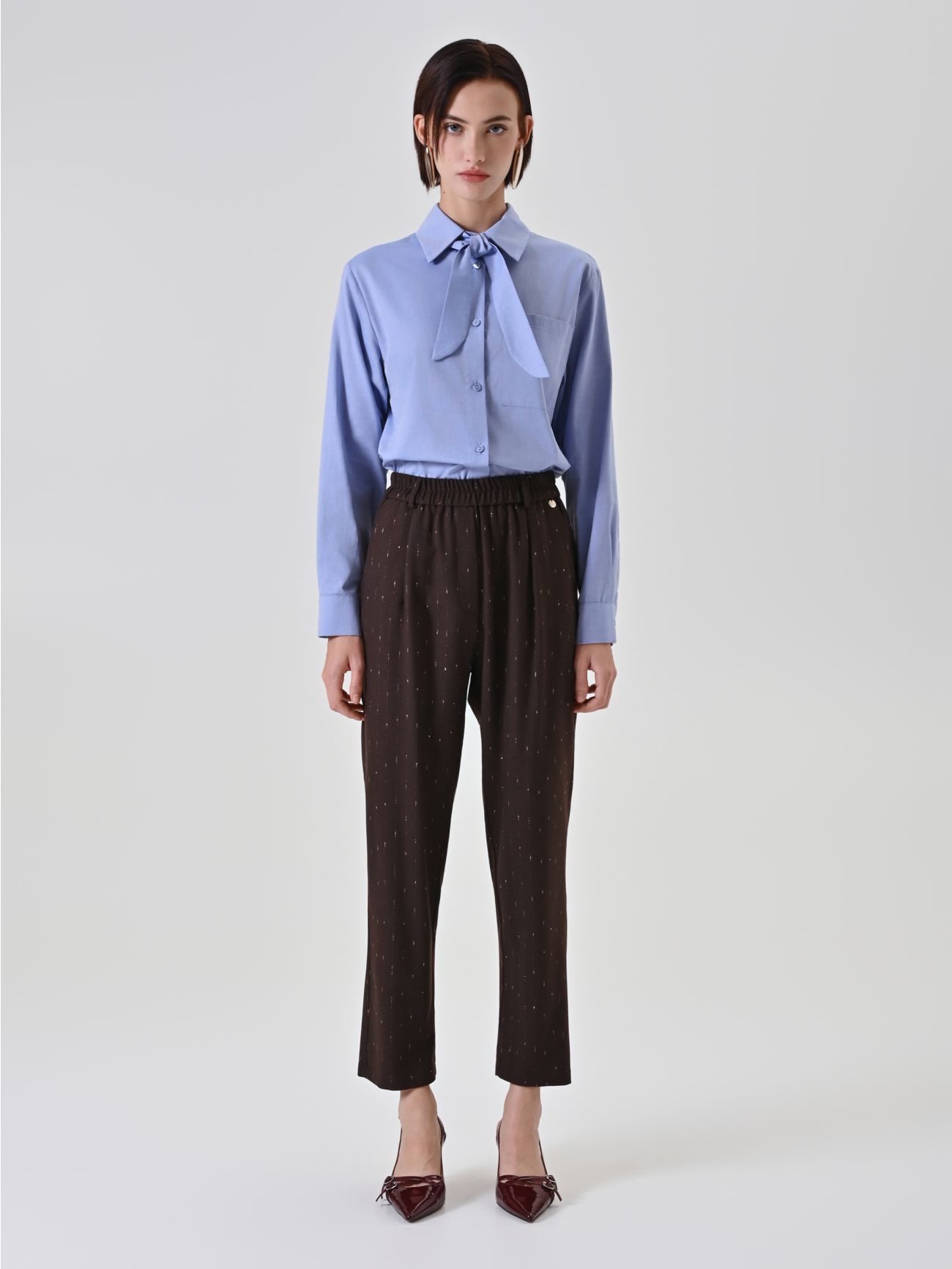 Chocolate Pinstripe Trousers det_1