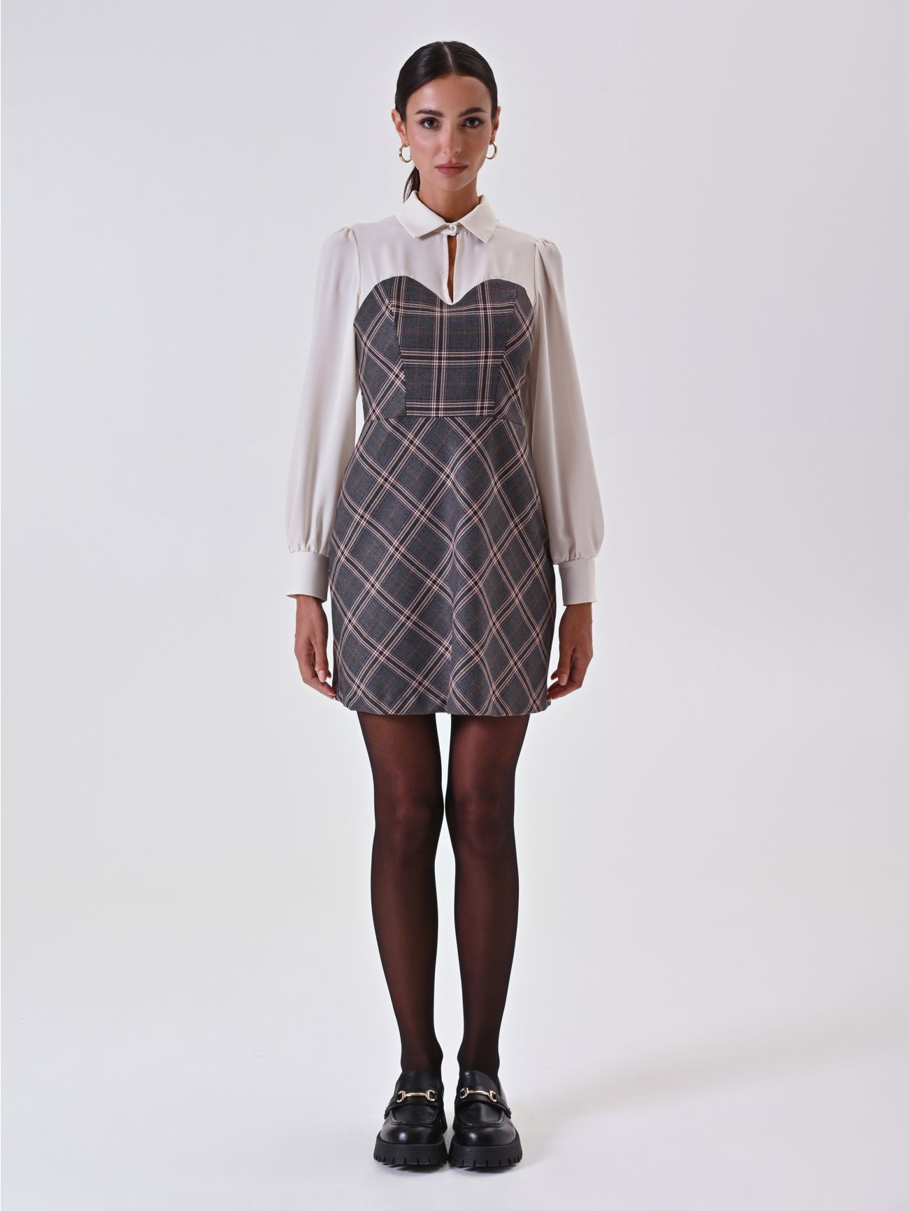 Check Sheath Dress det_1