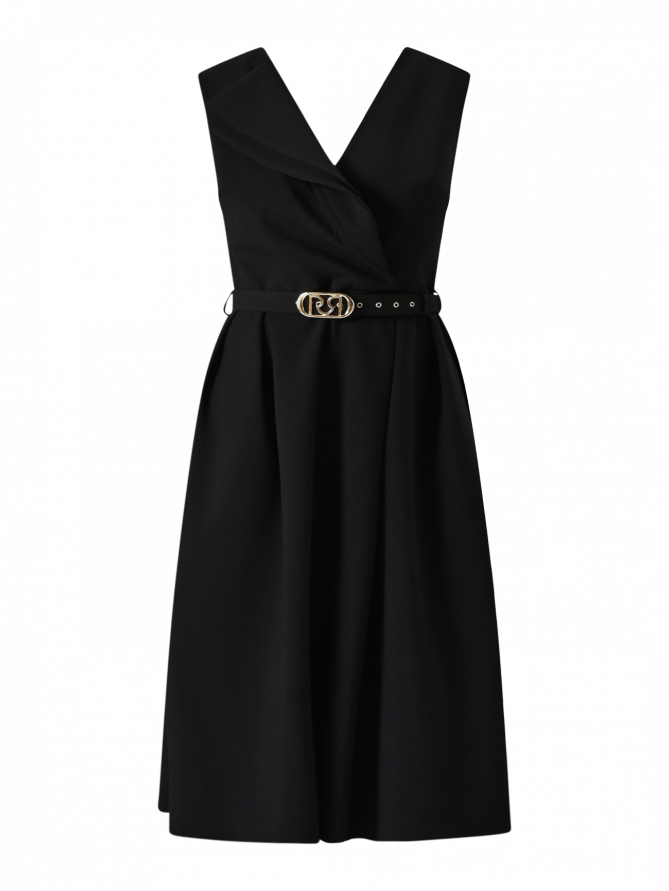 Robe fourreau noire à double revers det_4