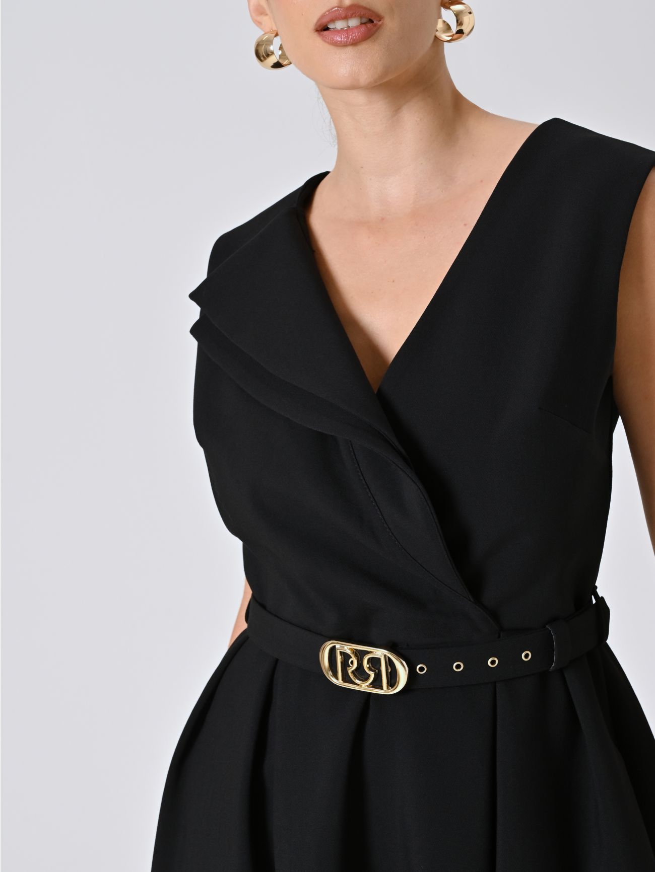 Robe fourreau noire à double revers in_i5