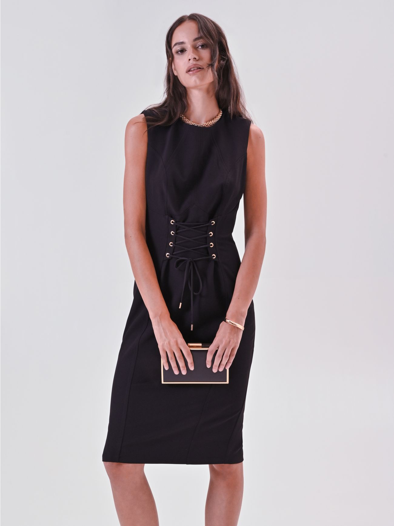 Tubino Nero Bustier con Lacci  Rinascimento