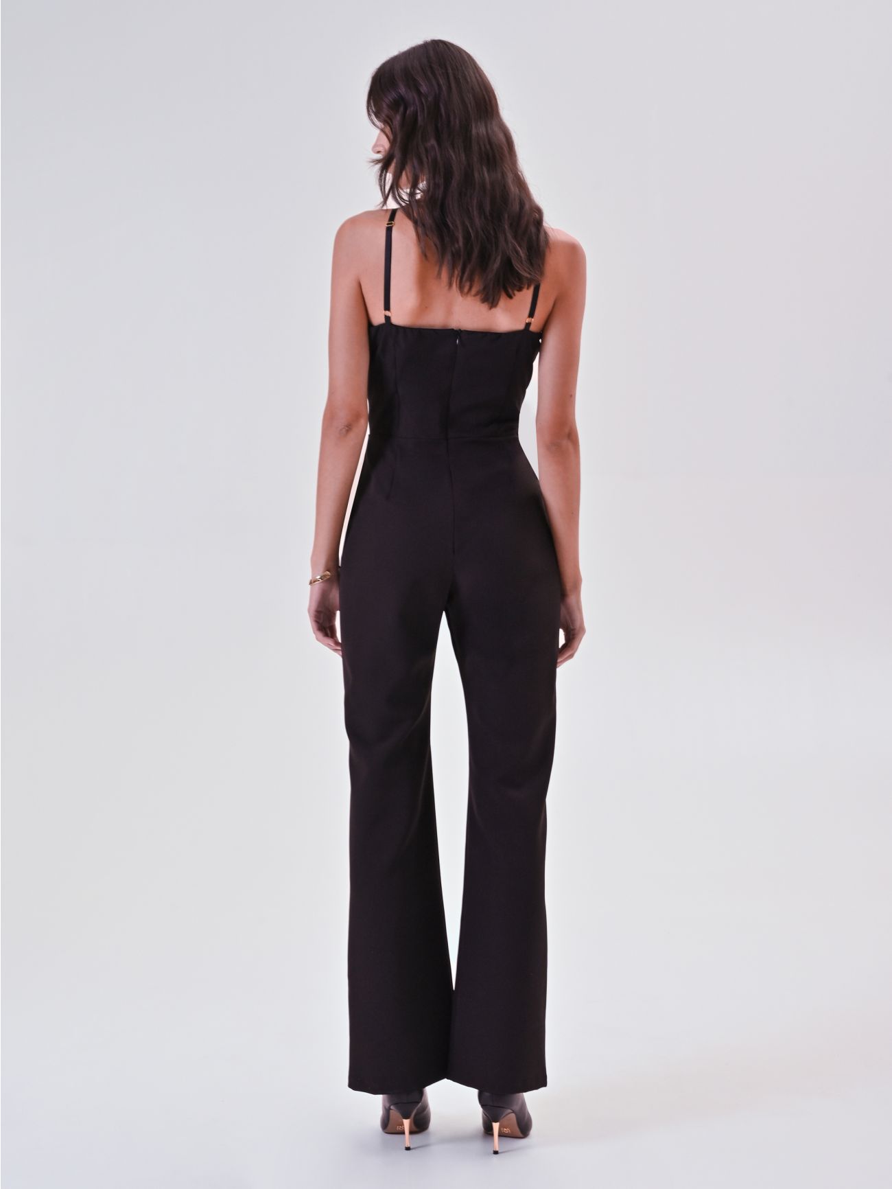 Black Bustier Jumpsuit with Laces det_3
